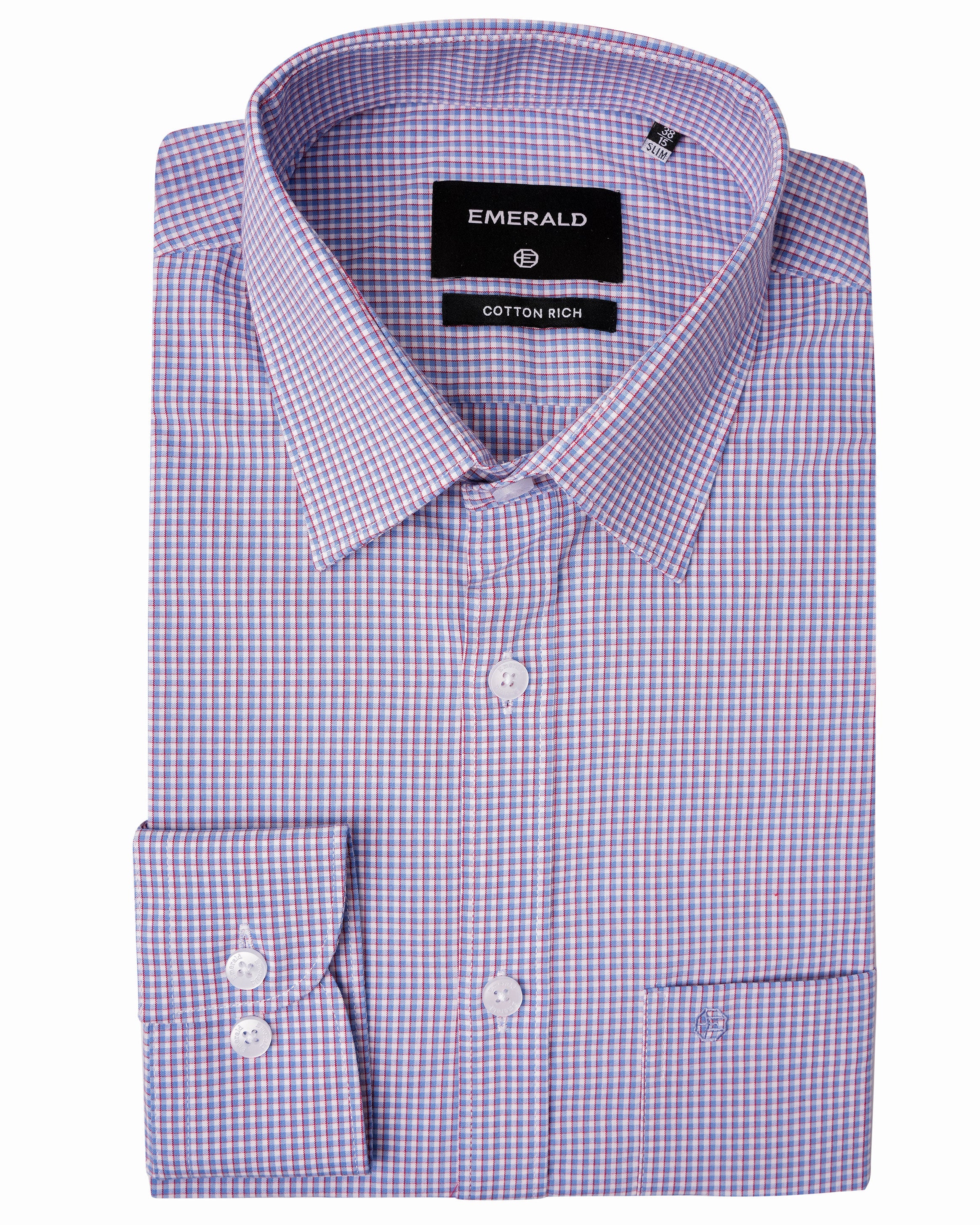 Emerald Formal Checks Slim Fit - Meadow Mauve