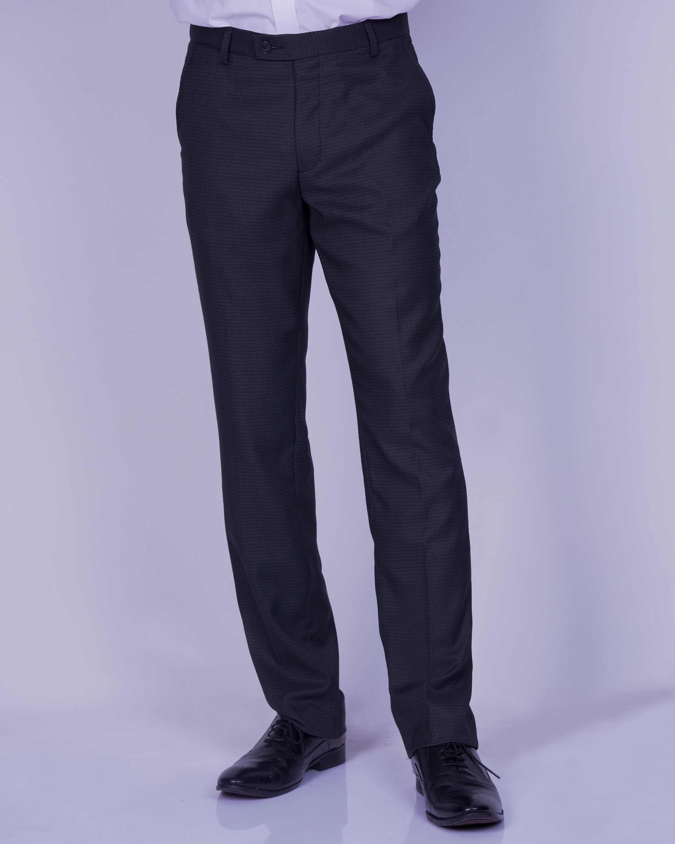 Emerald Formal Trouser Dobby Regular Fit-Black Inck