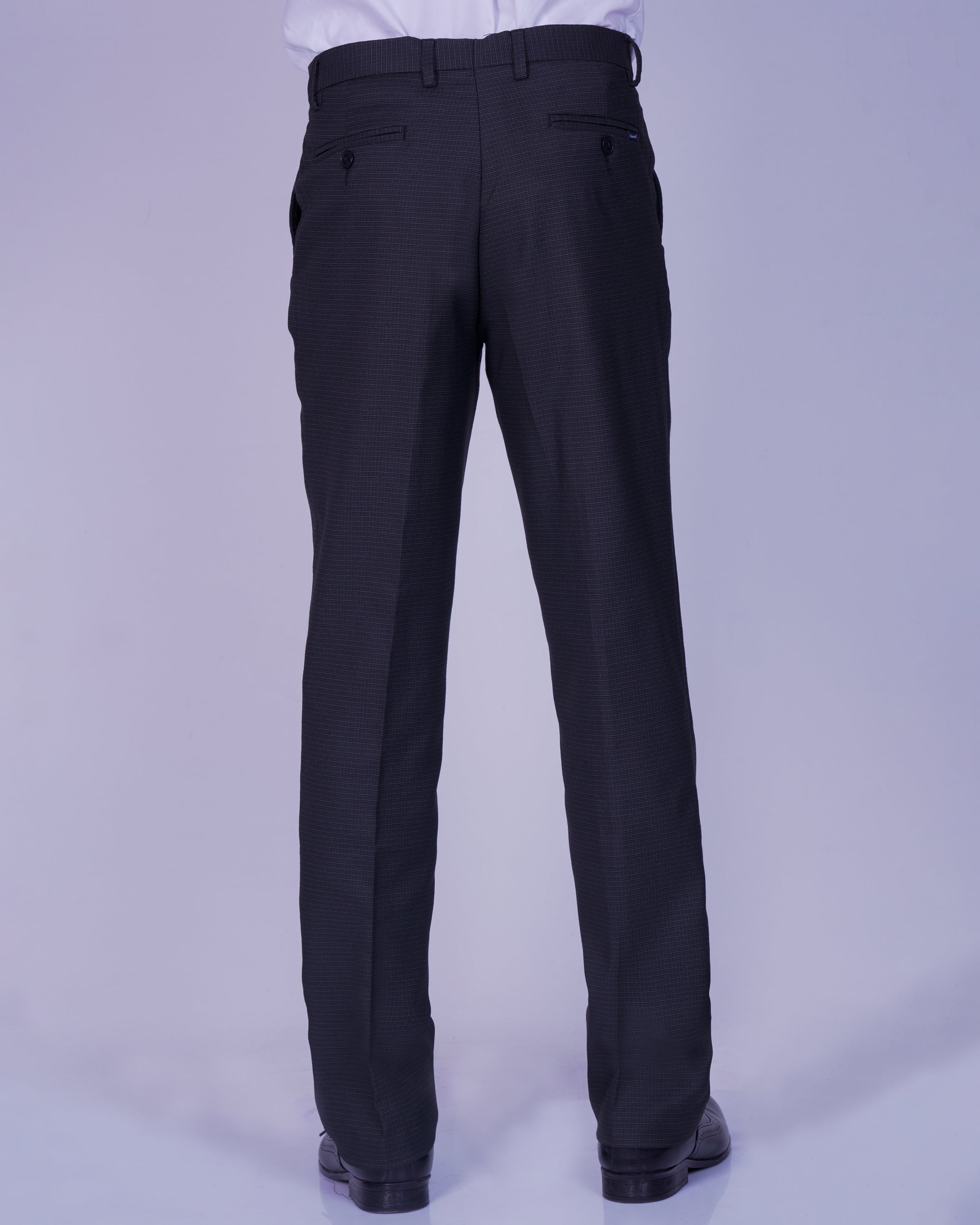 Emerald Formal Trouser Dobby Regular Fit-Black Inck