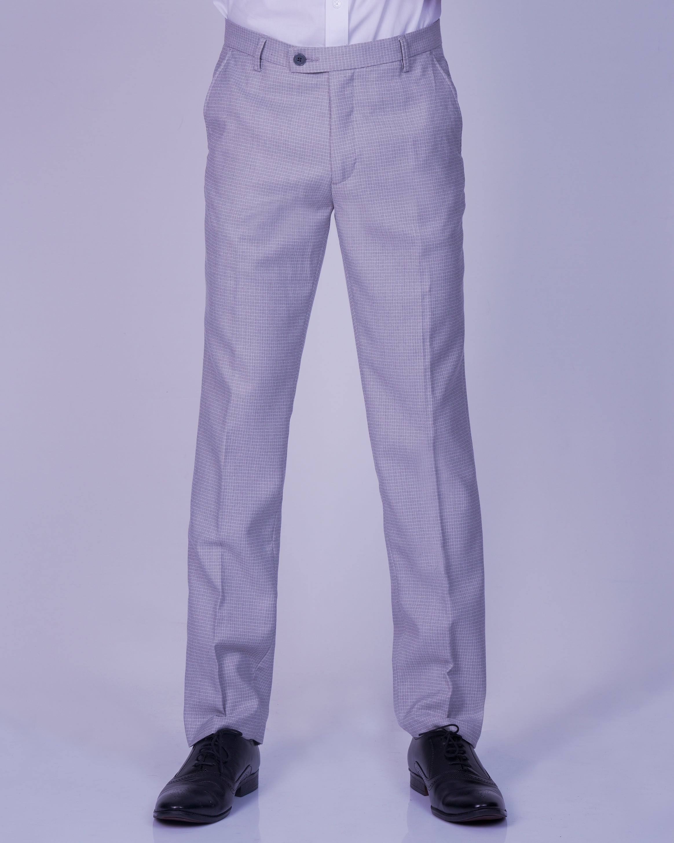 Emerald Formal Trouser Dobby Regular Fit-Drizzle