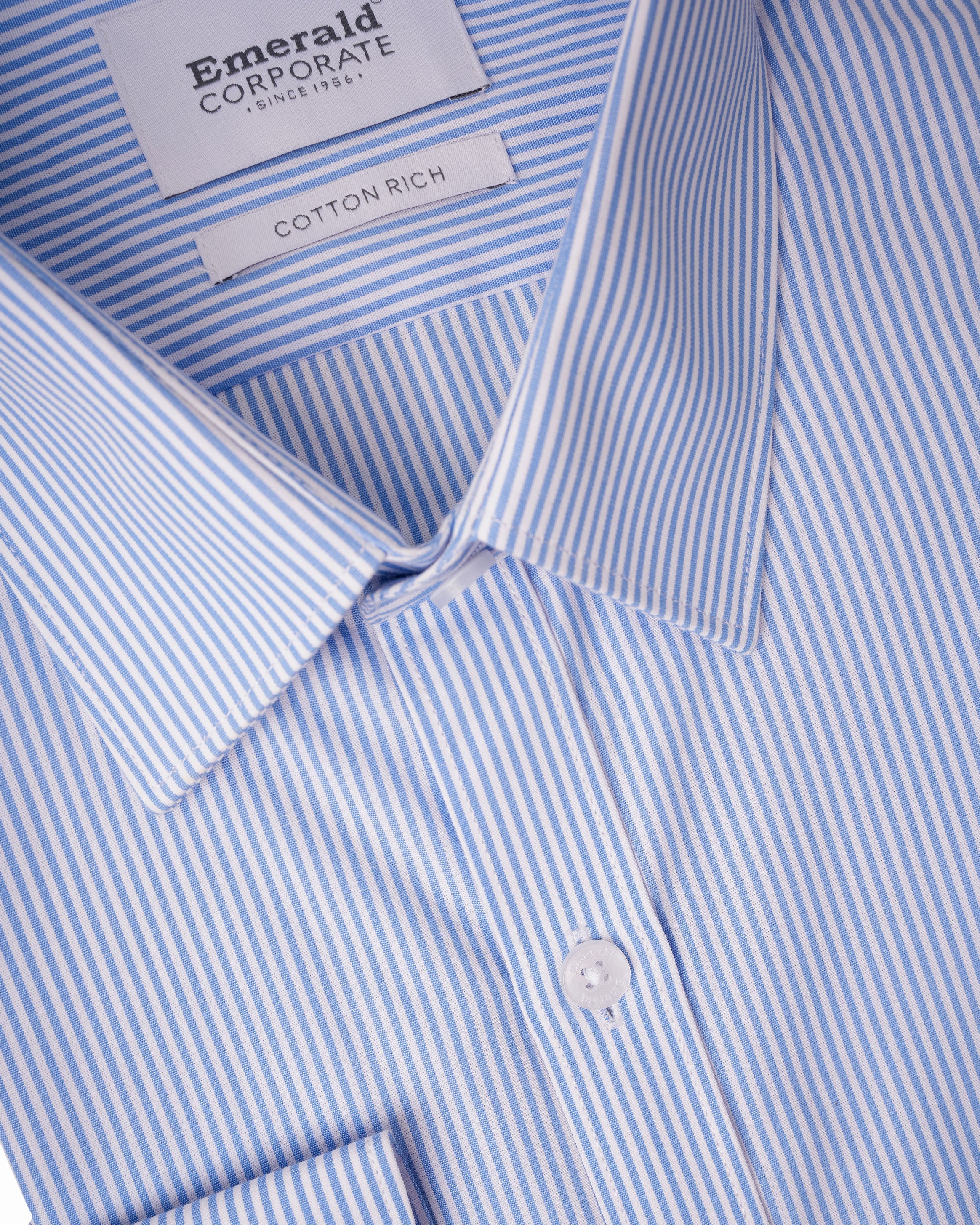 Emerald Corporate Narrow London Stripe Slim Fit - Bright Cobalt