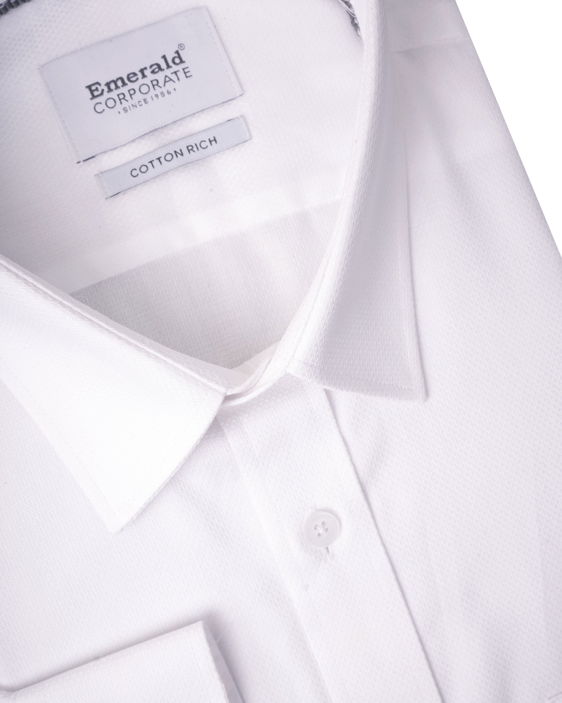 Emerald Corporate Dobby Regular Fit - Snow White