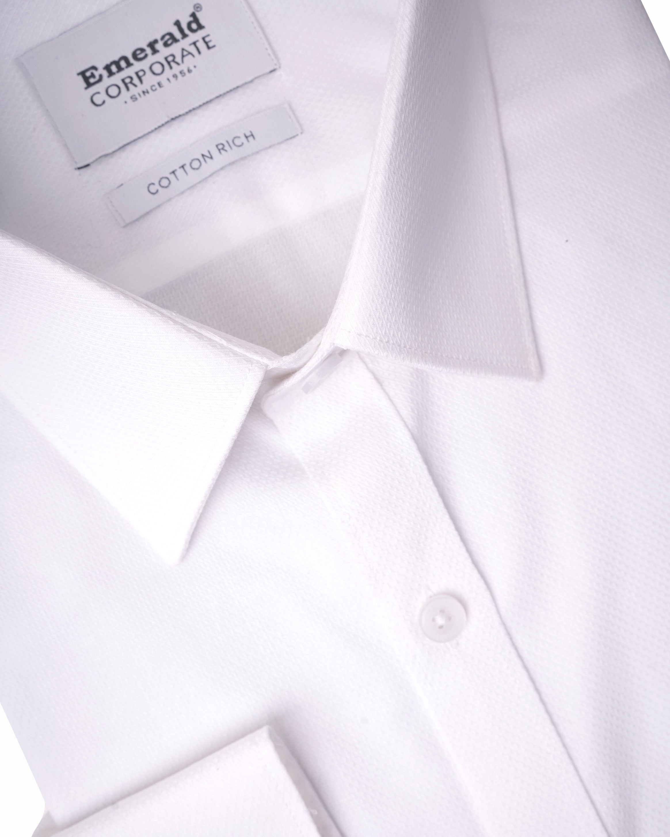 Emerald Corporate Dobby Slim Fit - Snow White