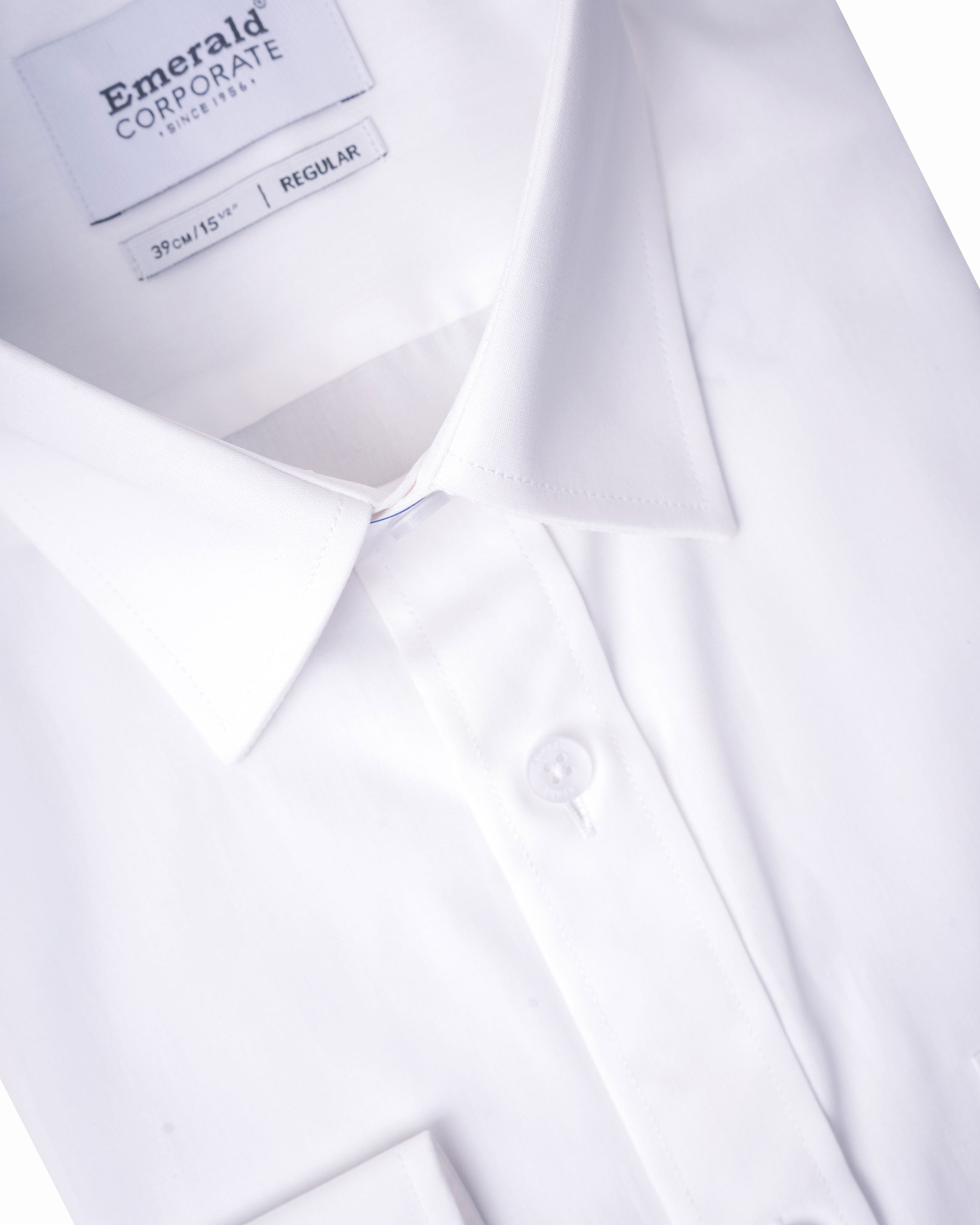 Emerald Corporate Plain Regular Fit - White