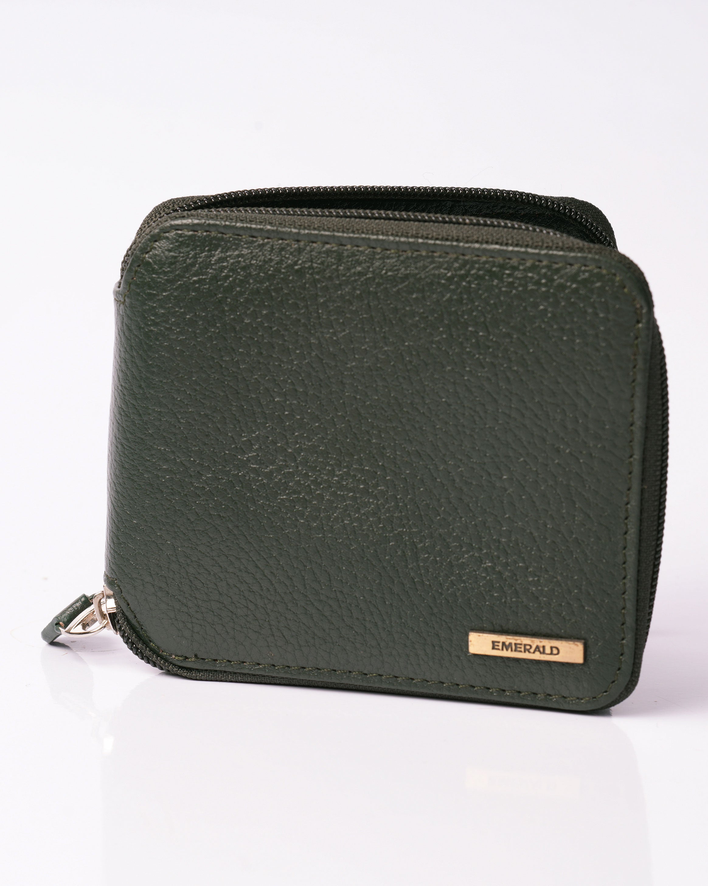 Emerald BI-Fold Wallet Zipper-Green