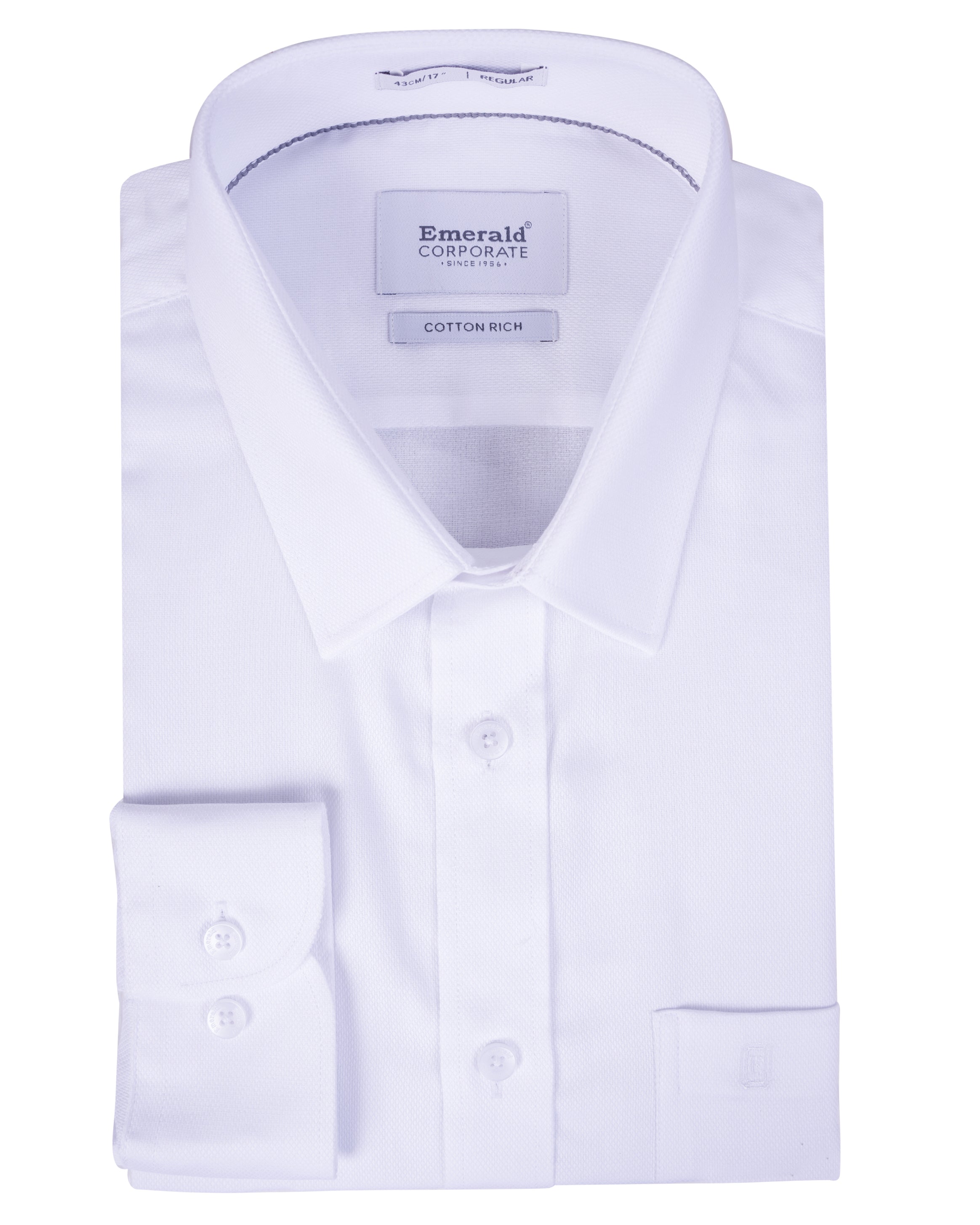 Emerald Corporate Dobby Regular Fit-Cloud Dancer