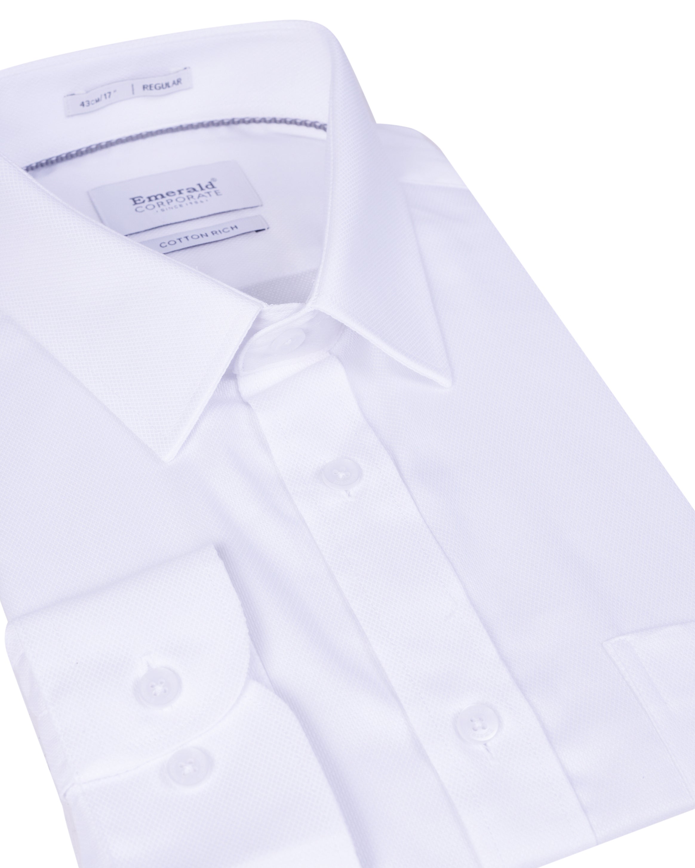 Emerald Corporate Dobby Regular Fit-Cloud Dancer
