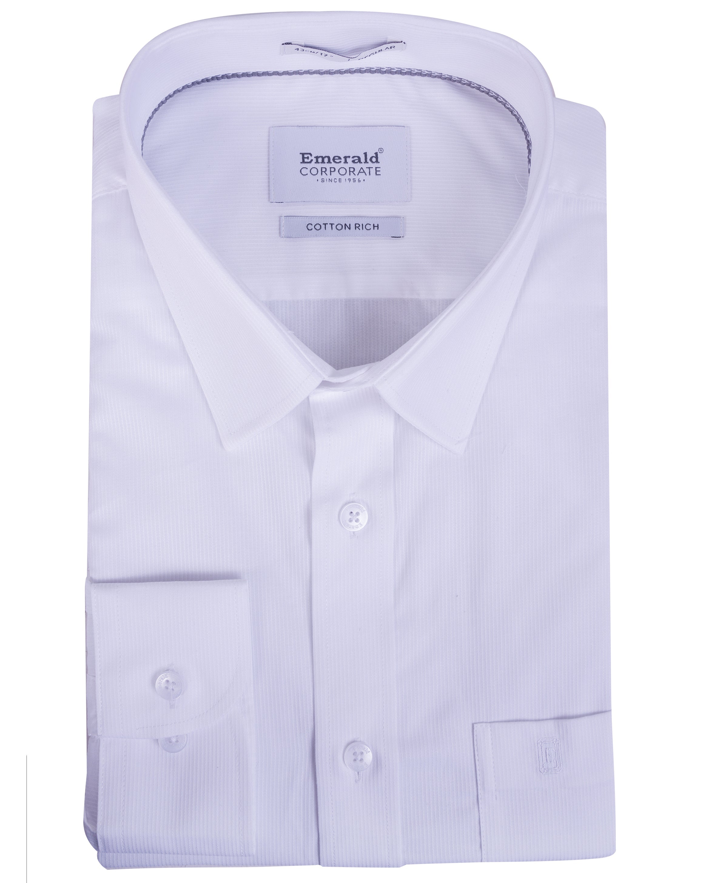 Emerald Corporate Dobby Regular Fit-Gardenia