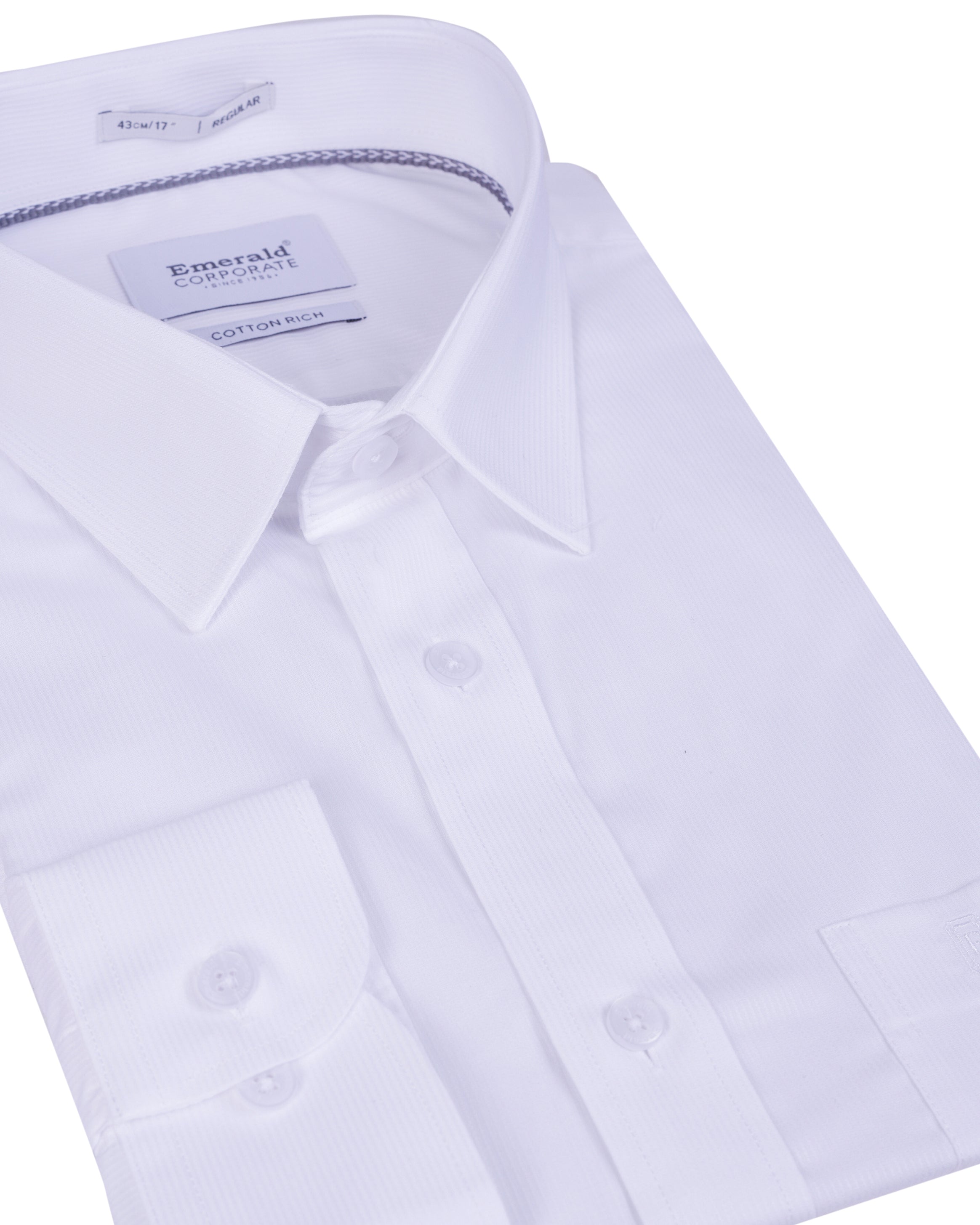 Emerald Corporate Dobby Regular Fit-Gardenia