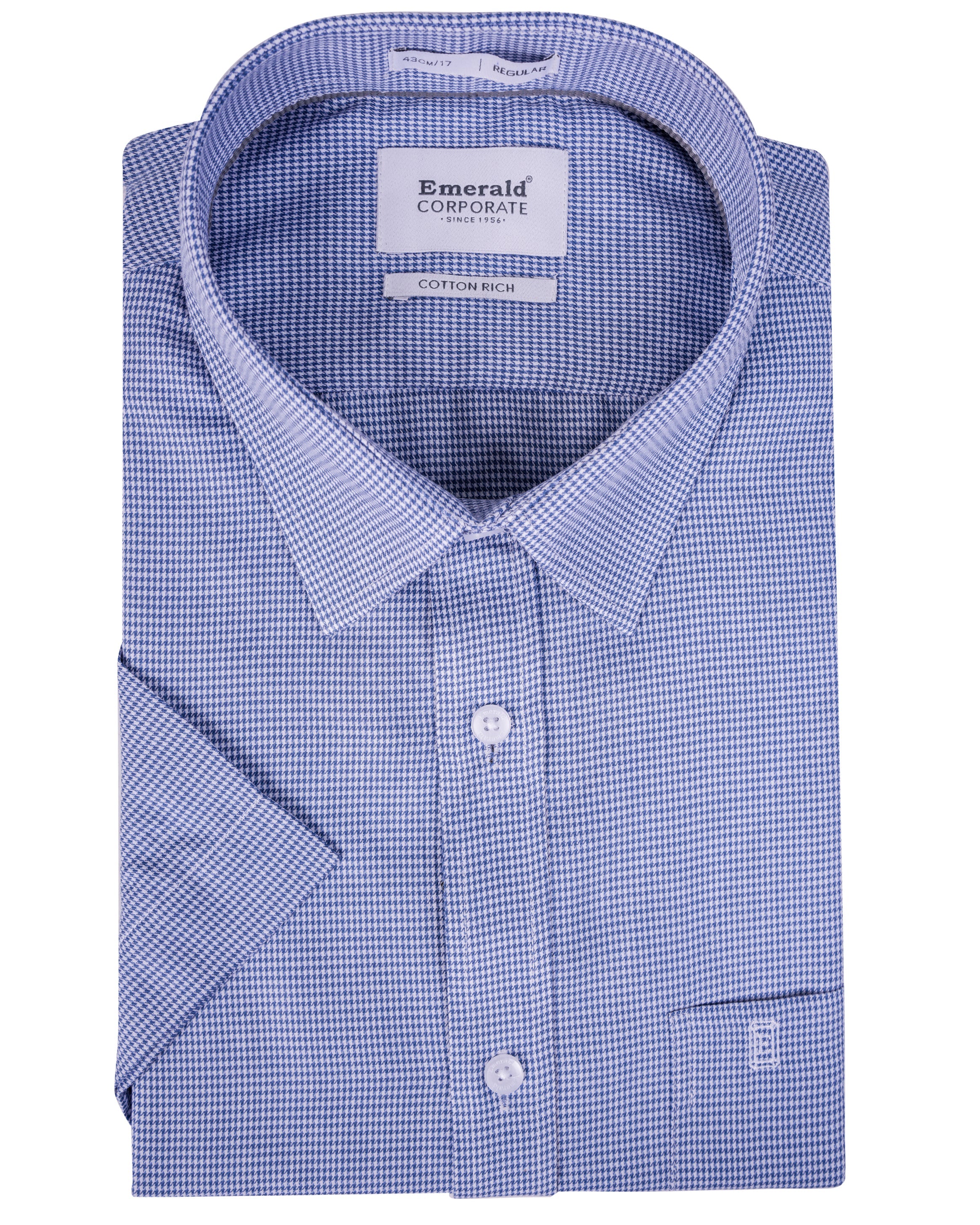 Emerald Corporate Houndstooth Regular Fit-Navy