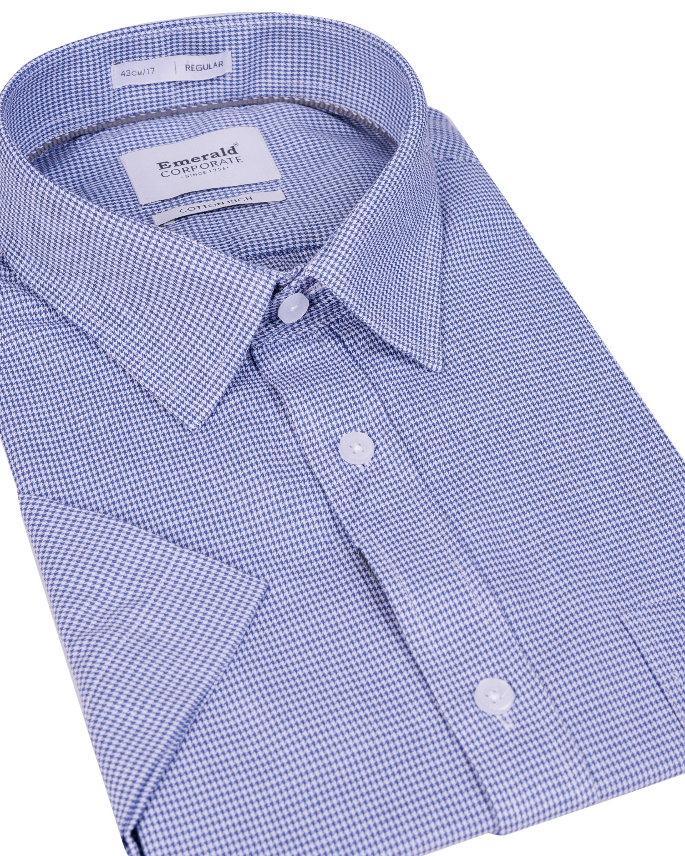 Emerald Corporate Houndstooth Regular Fit-Navy