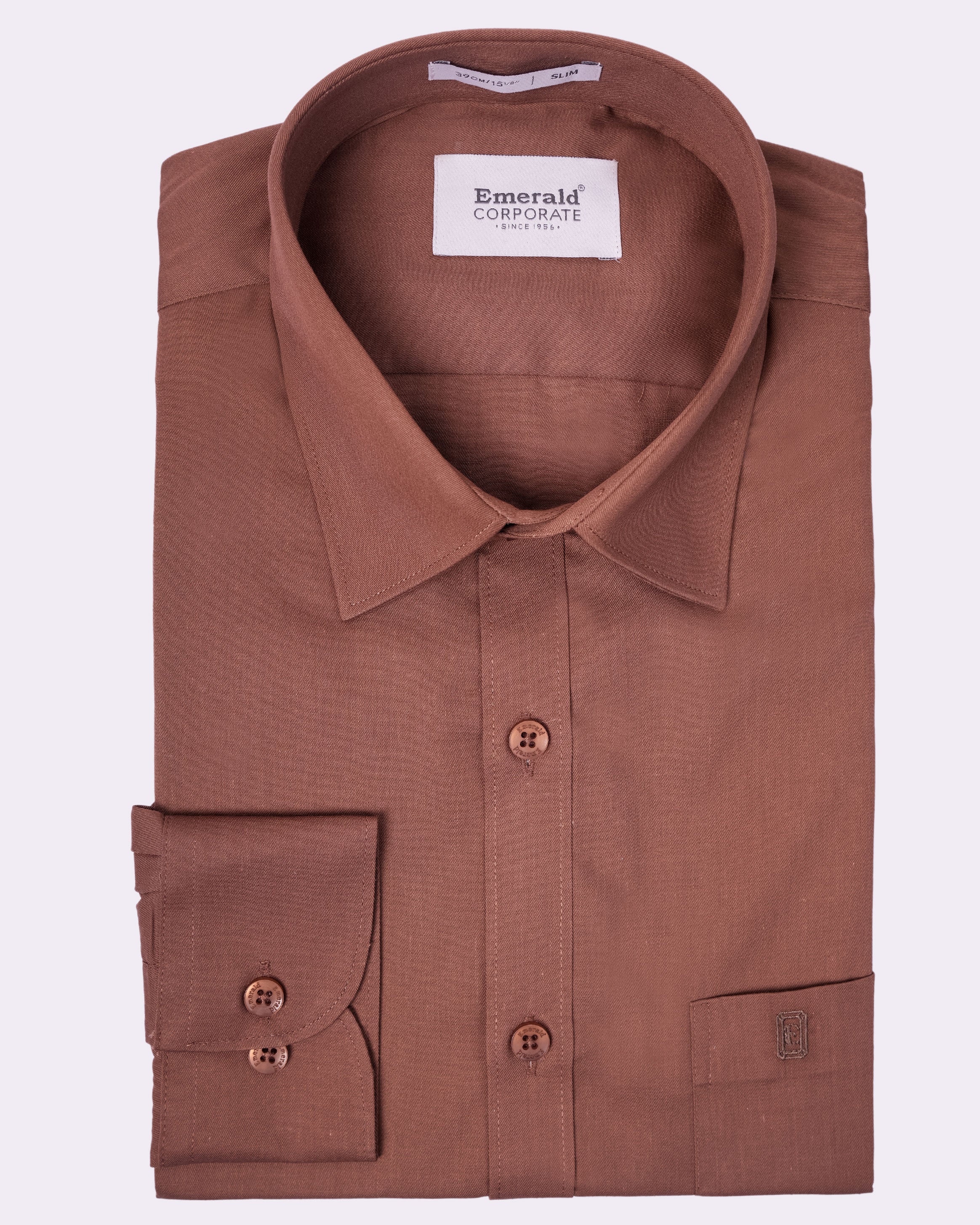 Emerald Corporate Twill Slim Fit - Brown Cub