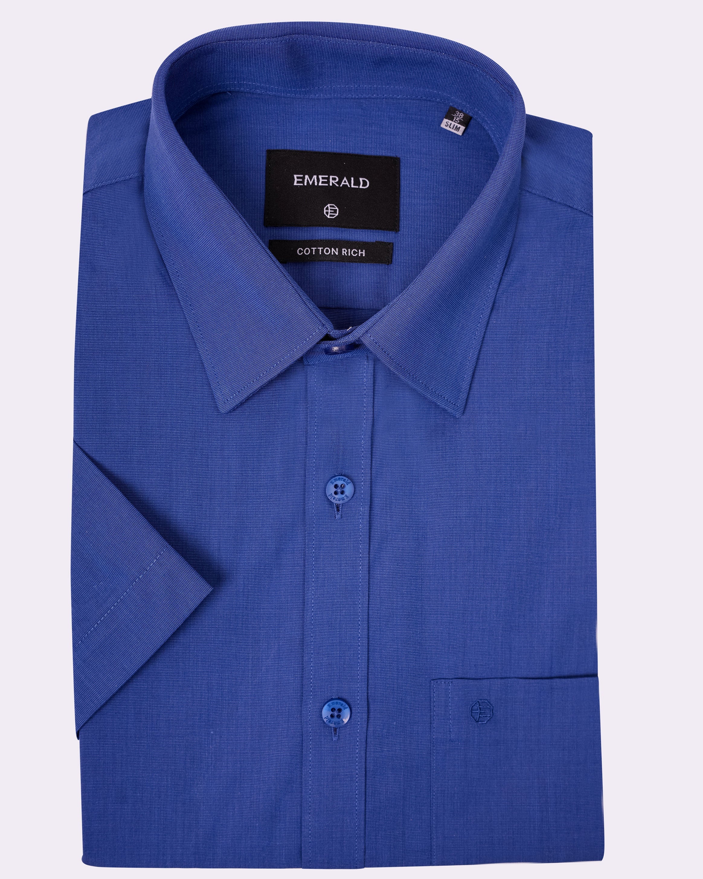 Emerald Corporate Fil A Fil Slim Fit - Dazzling Blue
