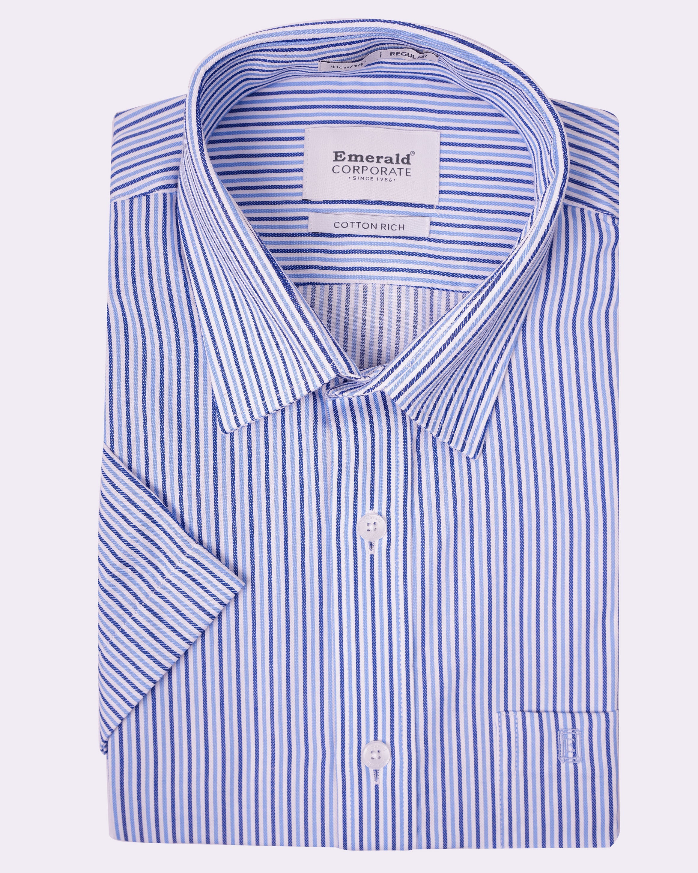 Emerald Corporate Stripe Regular Fit - Cashmere Blue