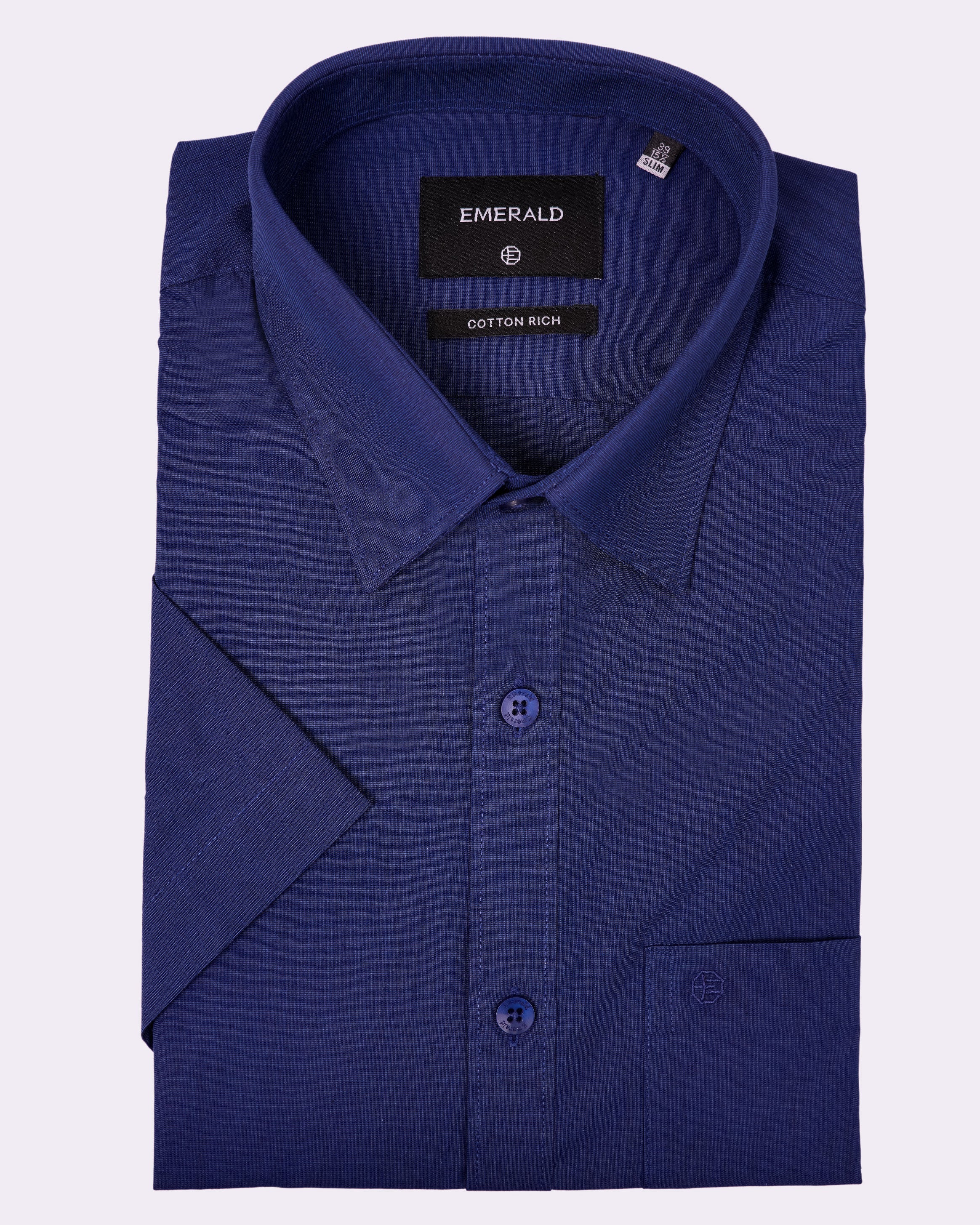 Emerald Corporate Fil A Fil Slim Fit - Navy