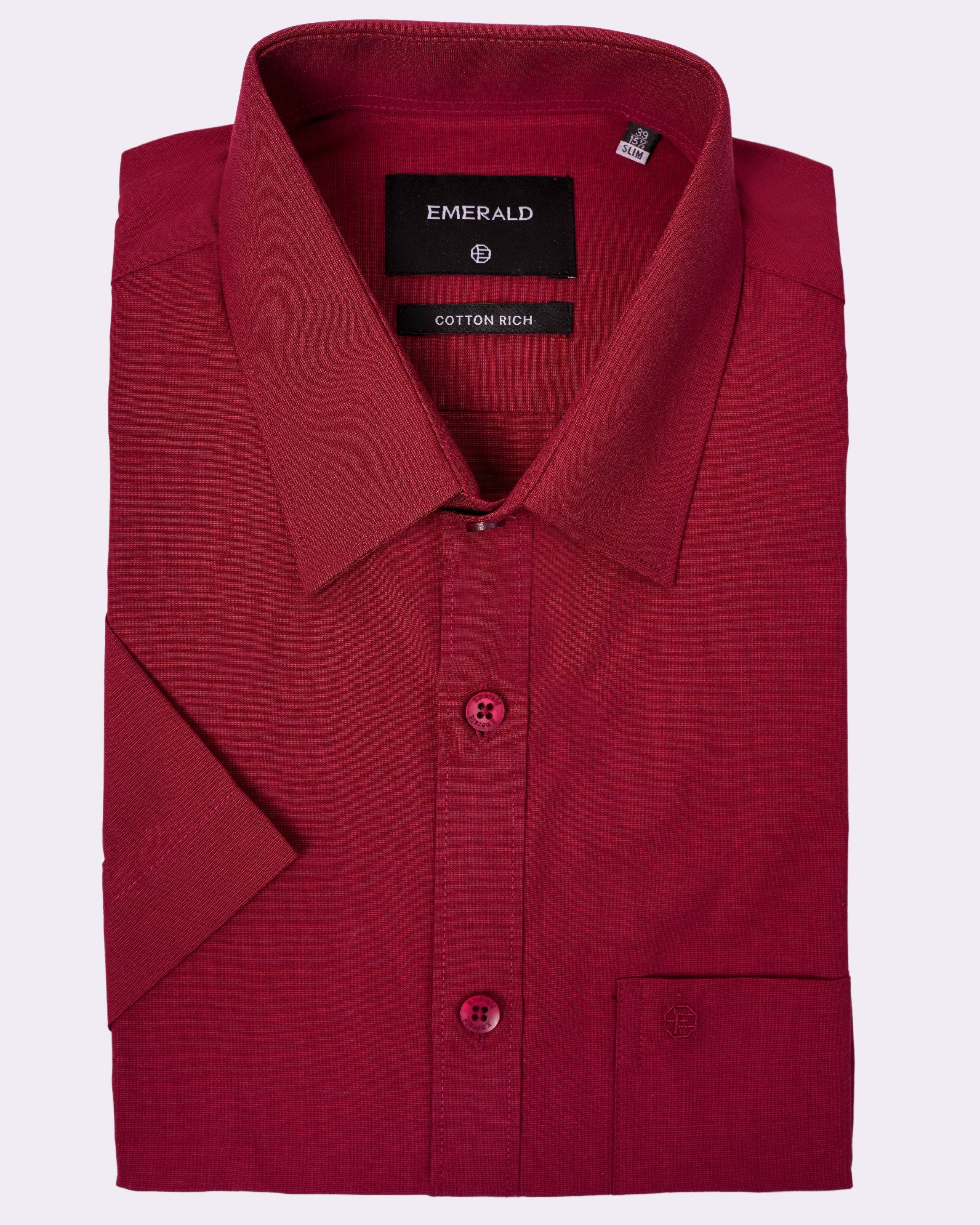 Emerald Corporate Fil A Fil Slim Fit - True Red