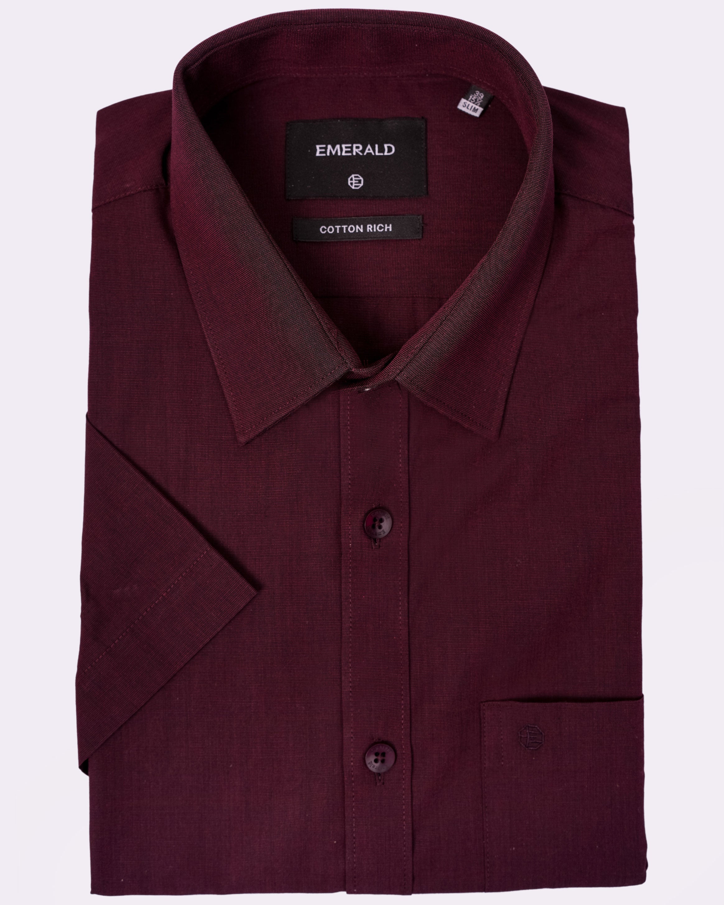Emerald Corporate Fil A Fil Slim Fit - Garnet