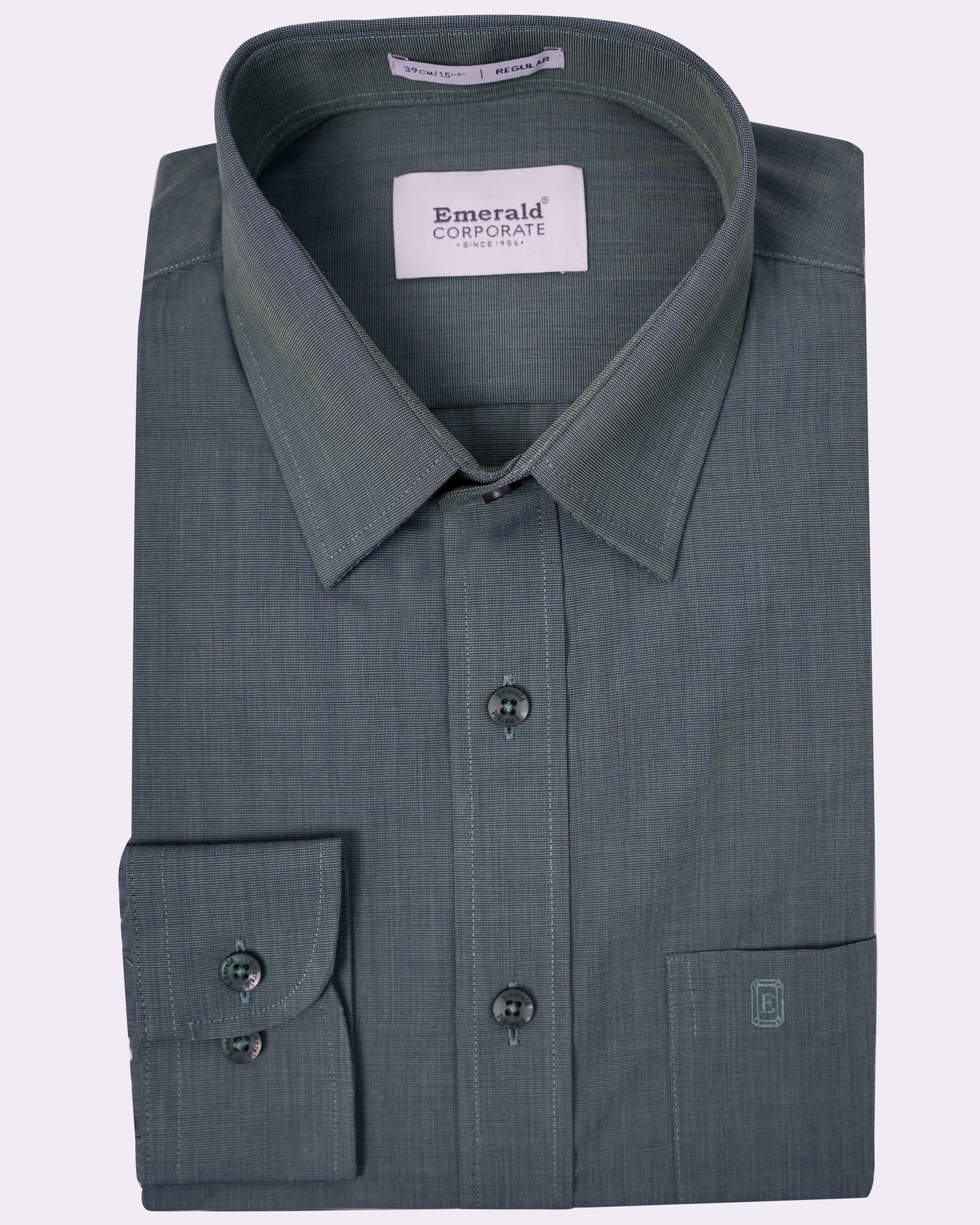 Emerald Corporate Fil A Fil Regular Fit - Colonial Blue