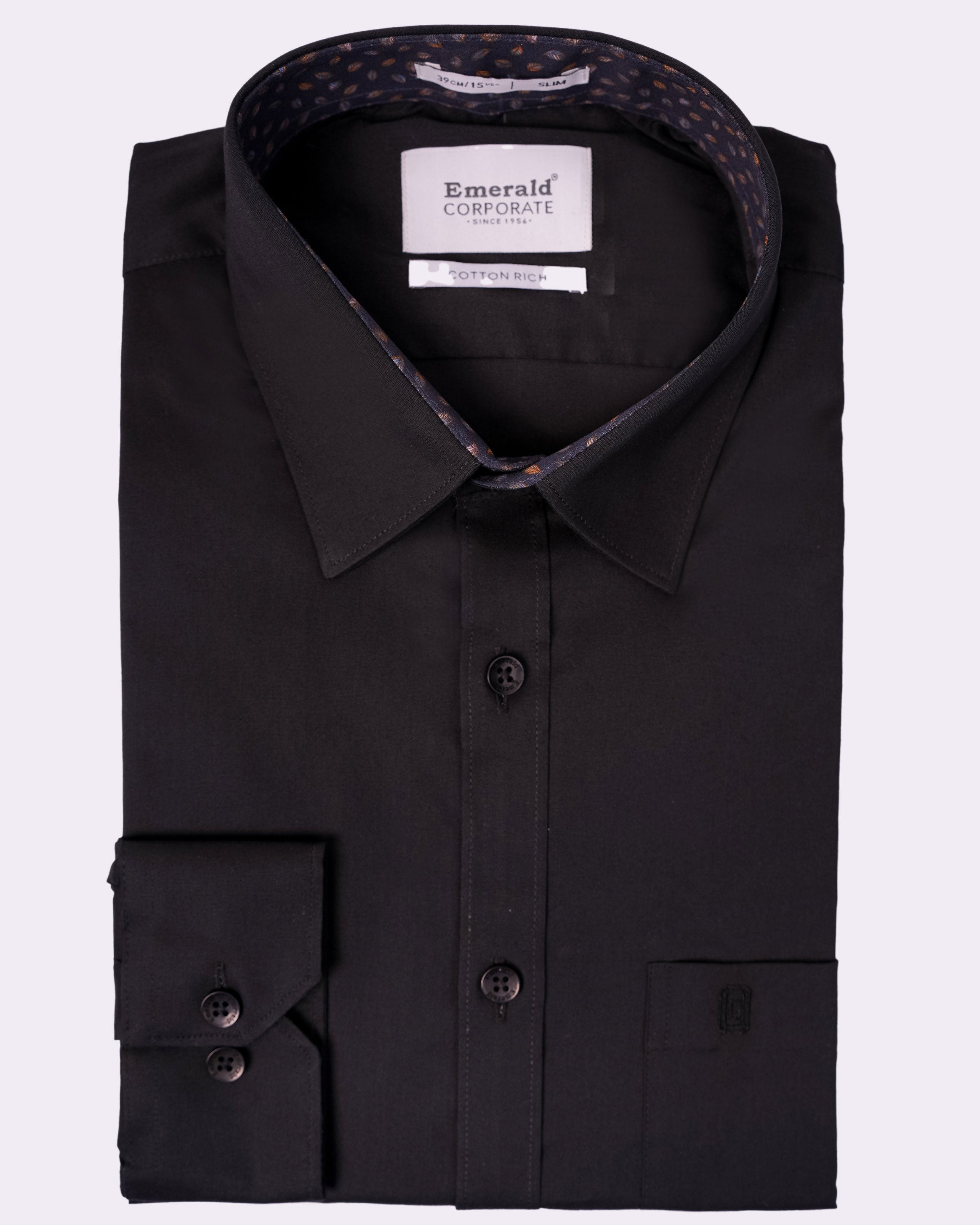 Emerald Corporate Plain Slim Fit - Black