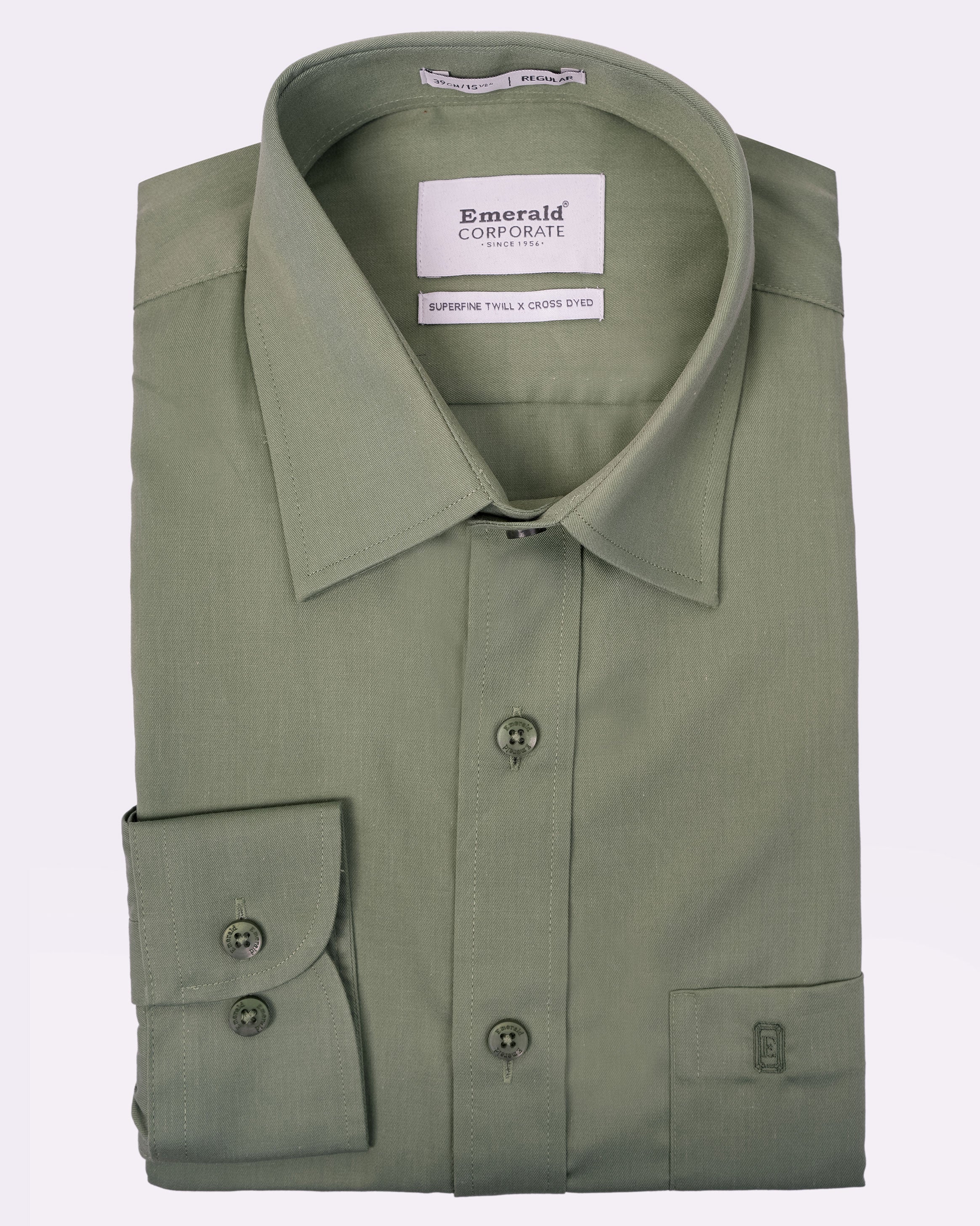 Emerald Corporate Twill Regular Fit - Elm Green