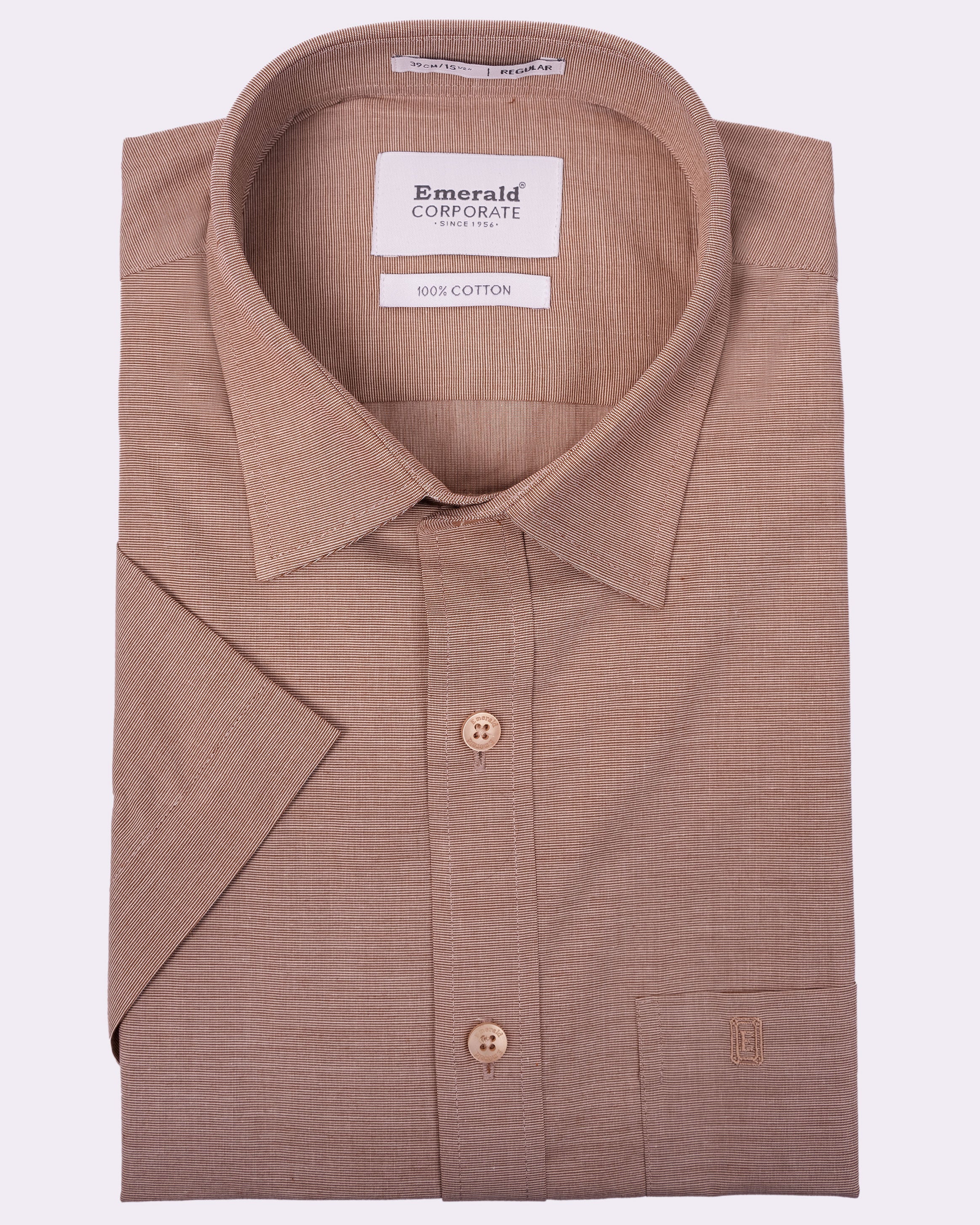 Emerald Corporate Fil A Fil Regular Fit - Tobacco Brown