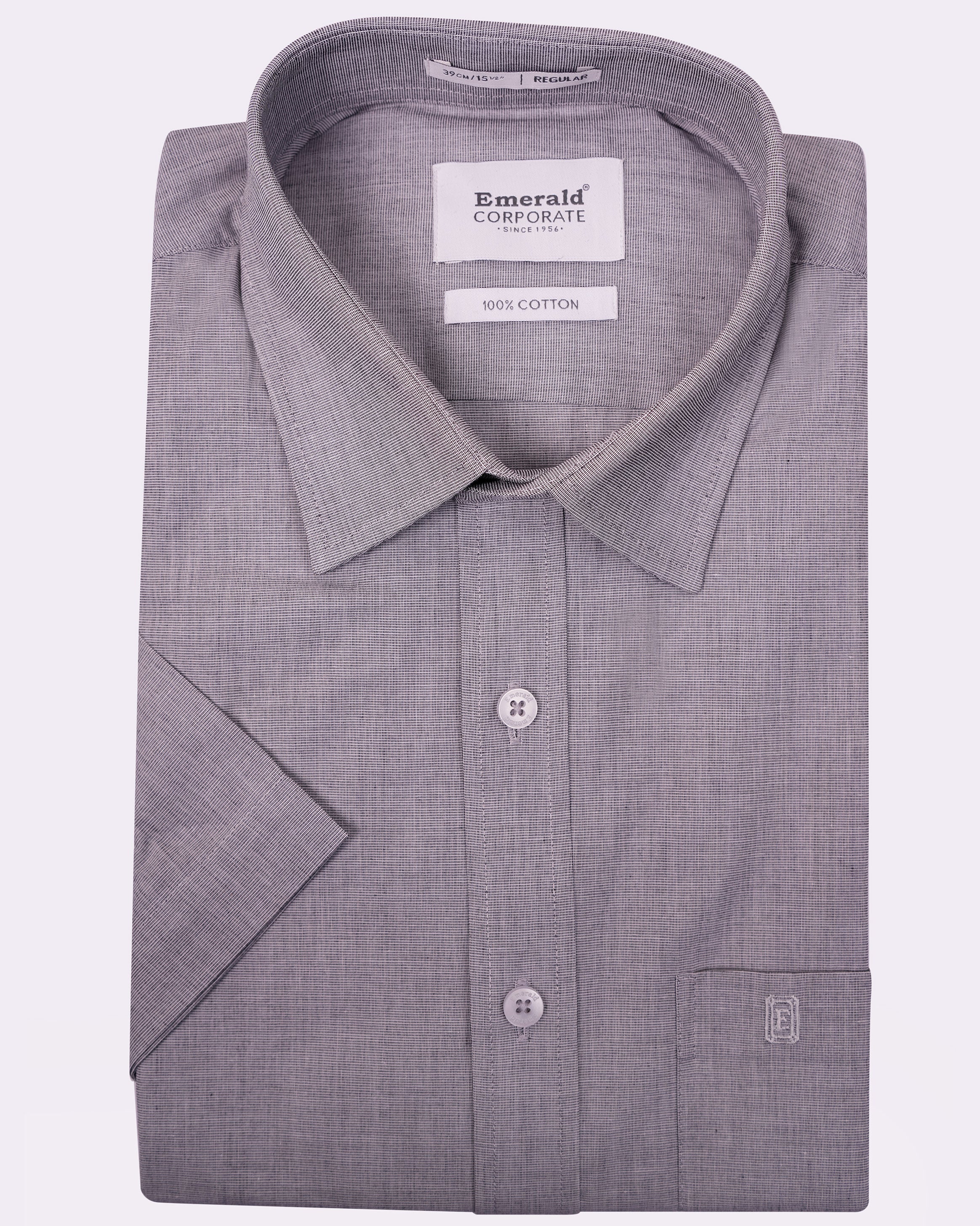 Emerald Corporate Fil A Fil Regular Fit - Charcoal