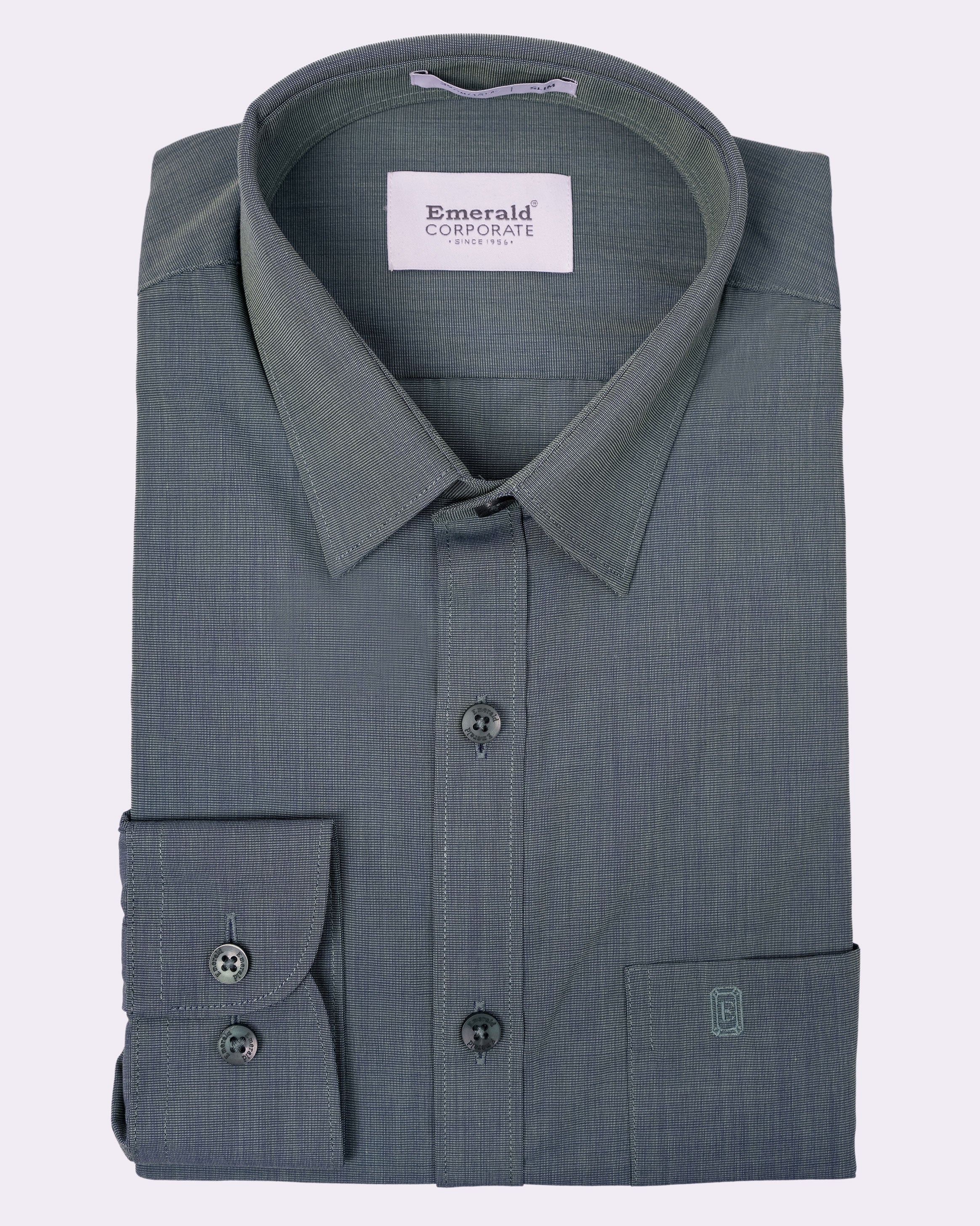 Emerald Corporate Fil A Fil Slim Fit - Colonial Blue