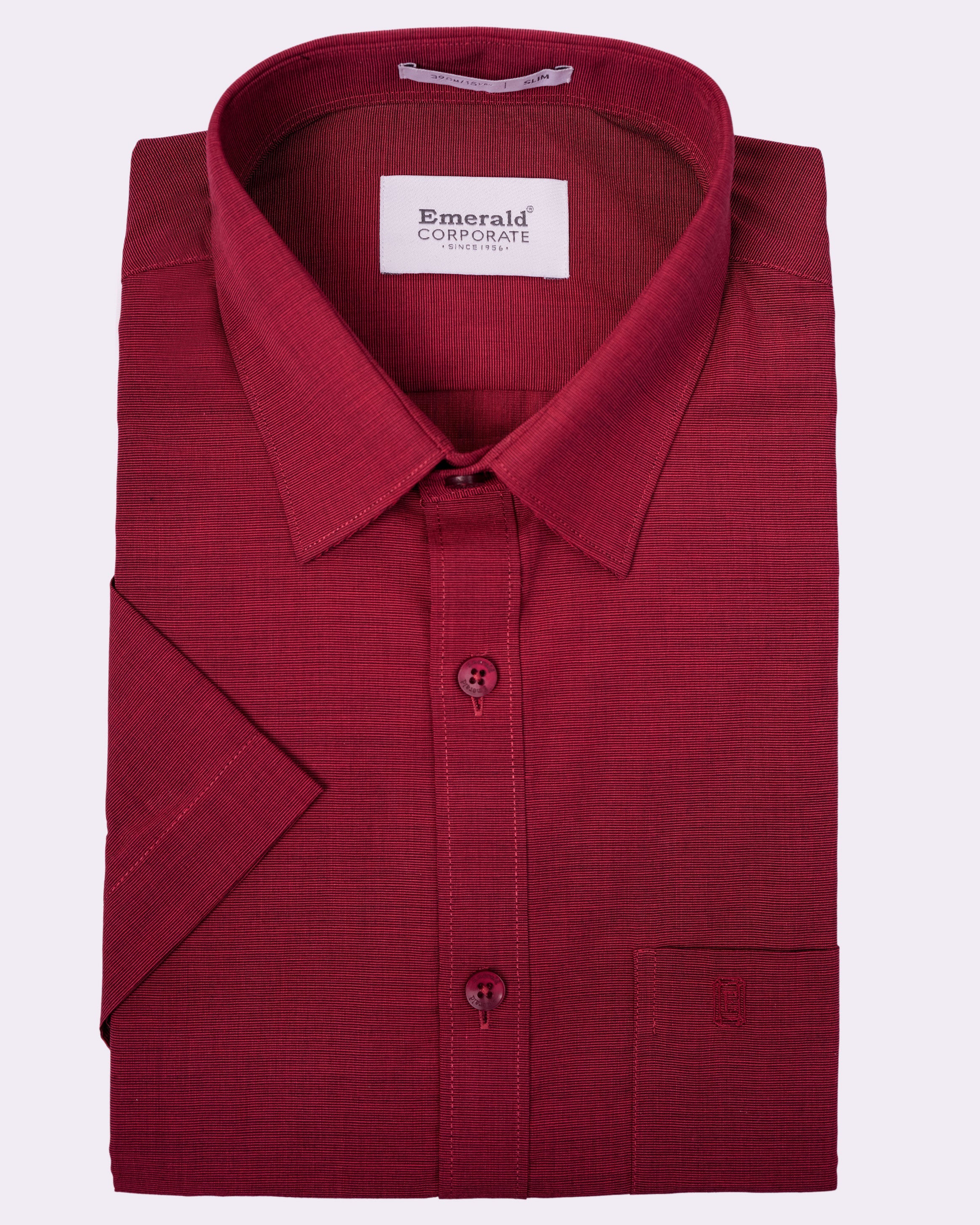 Emerald Corporate Fil A Fil Slim Fit - Lipstic Red