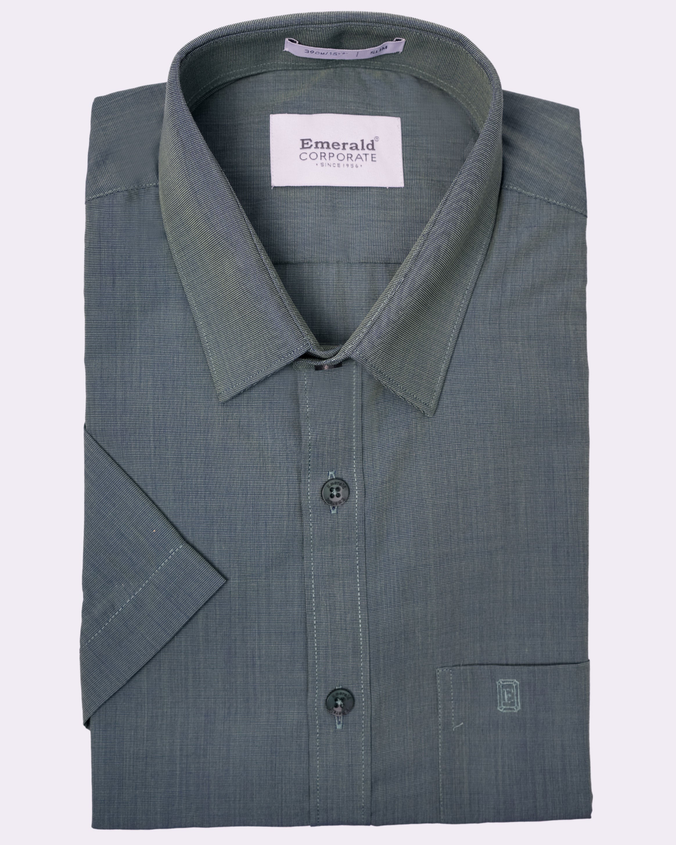Emerald Corporate Fil A Fil Slim Fit - Colonial Blue