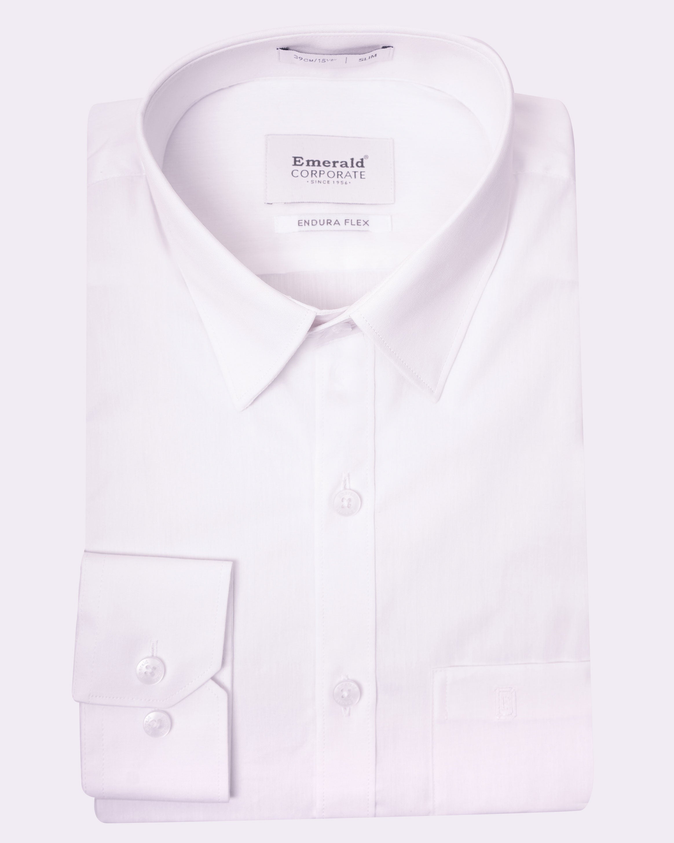 Emerald Corporate Plain Slim Fit - White