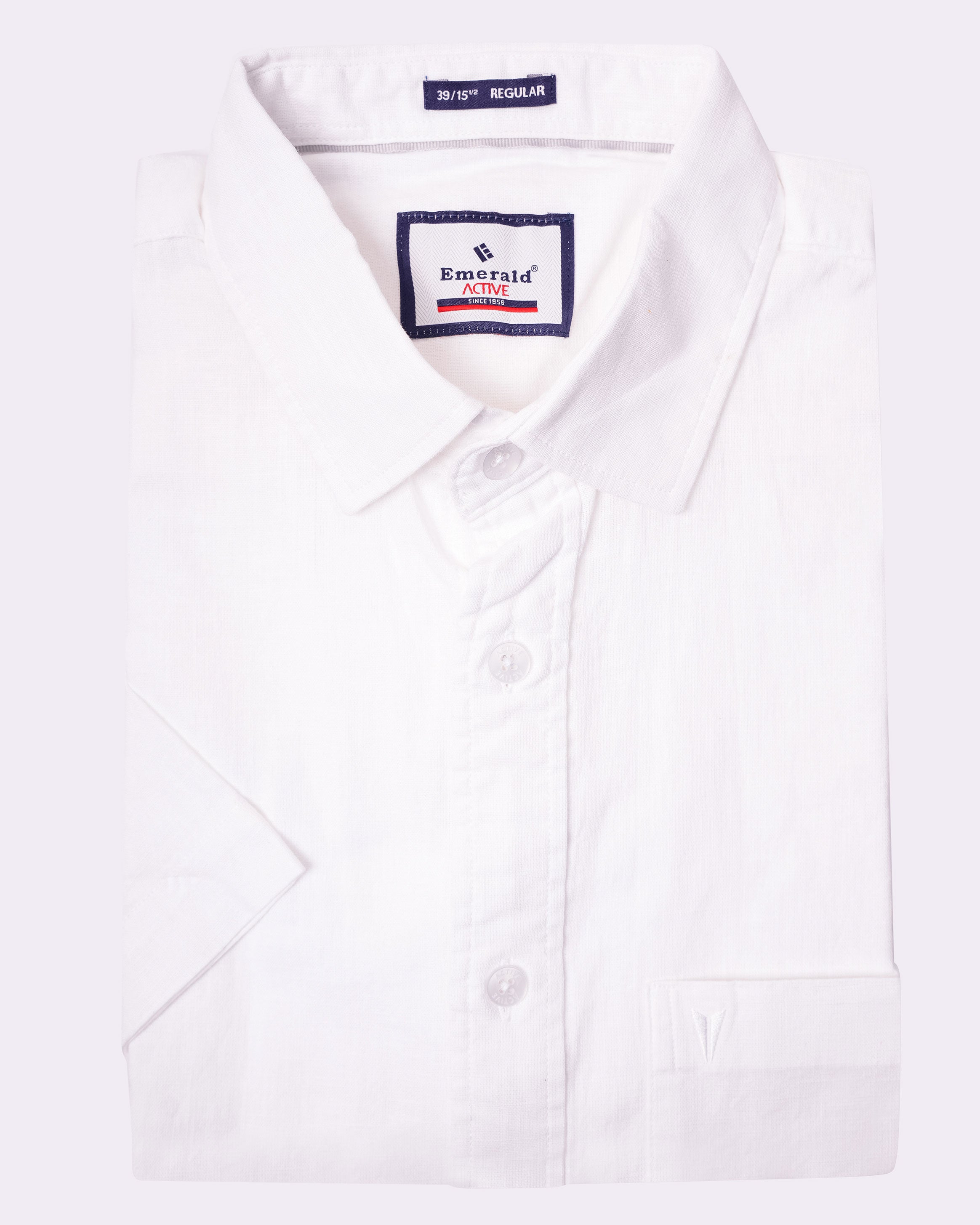 Emerald Active Plain Regular Fit - White