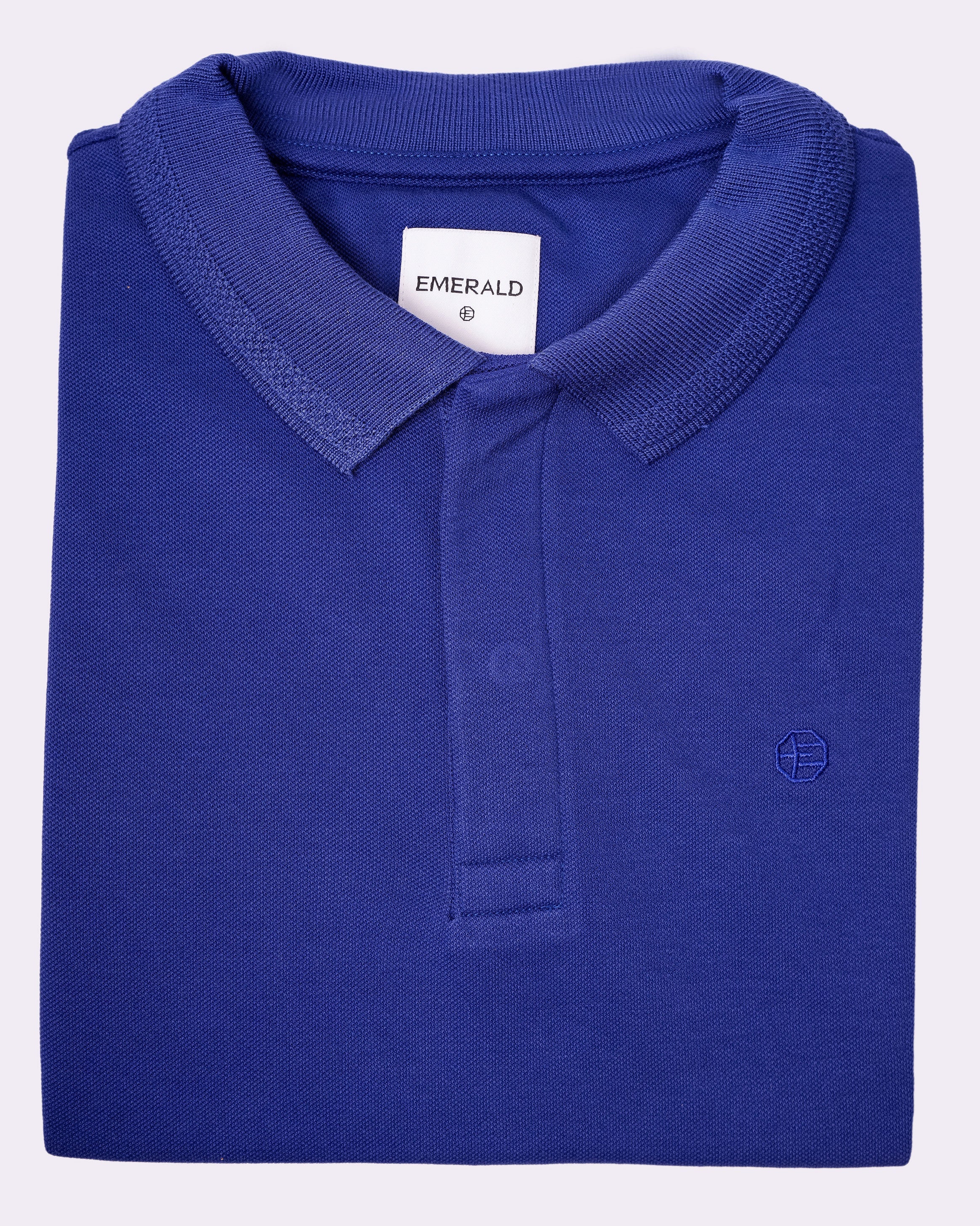 Emerald Polo Pique Solid Slim Fit - Patriat Blue