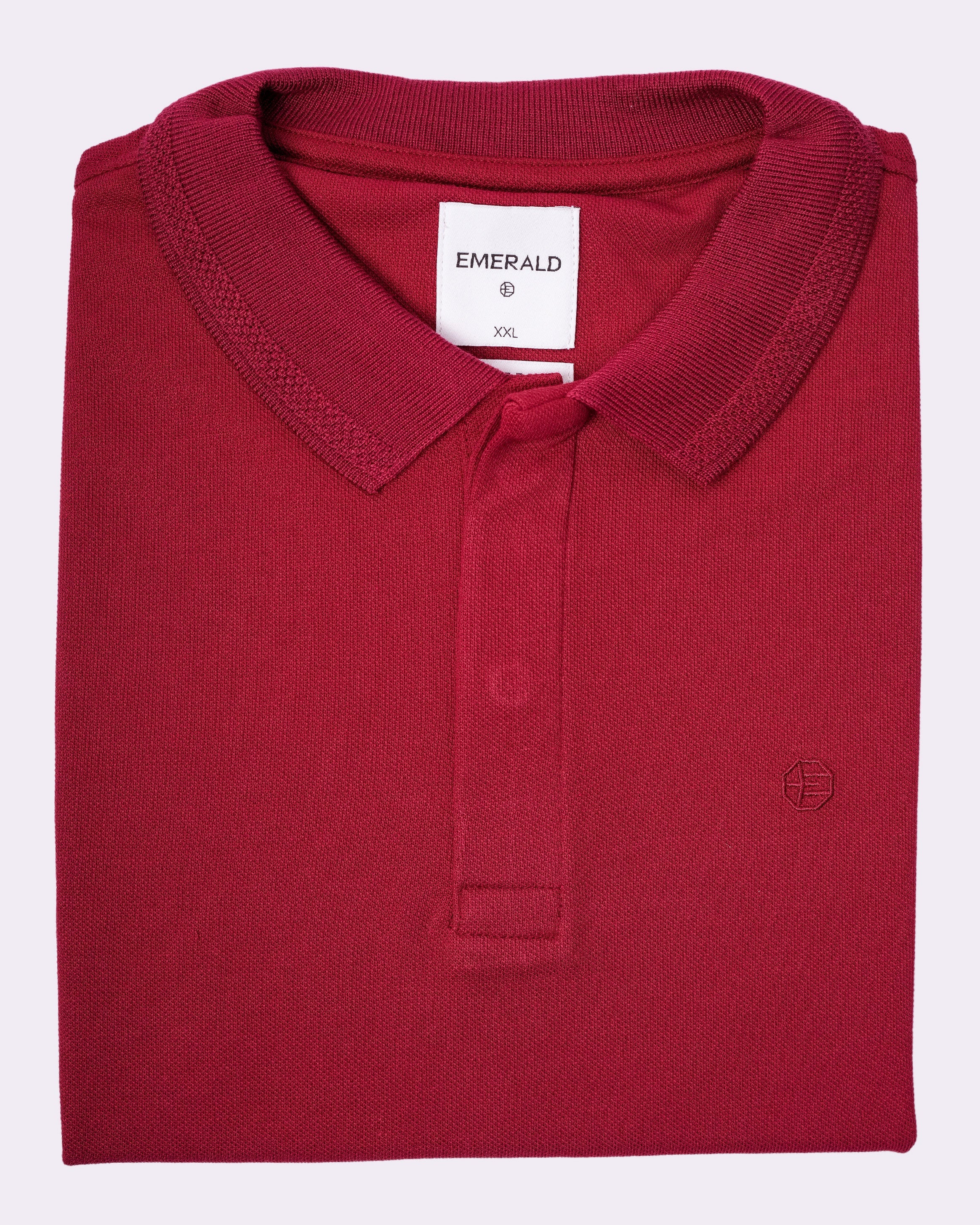 Emerald Polo Pique Solid Slim Fit - Barn Red
