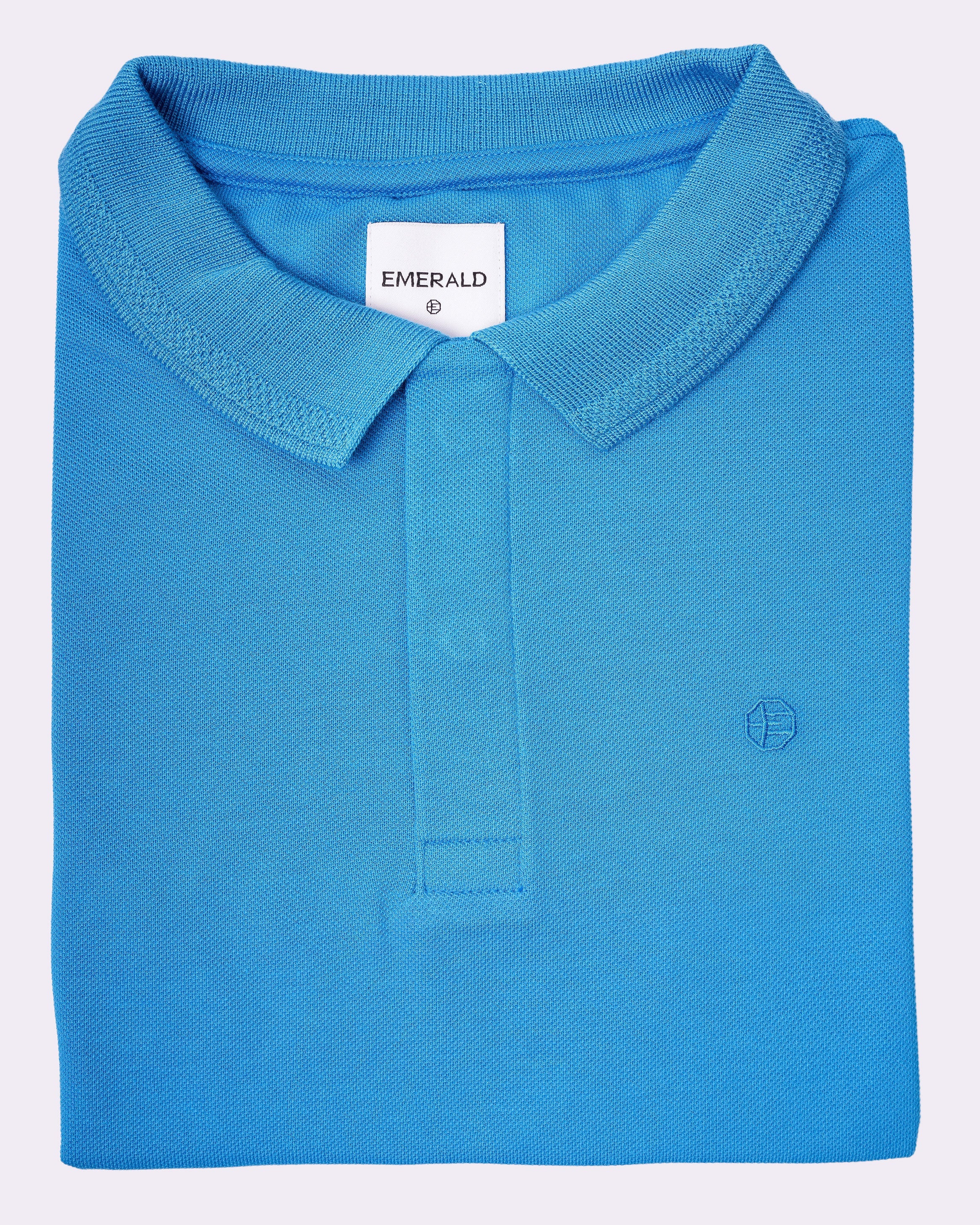 Emerald Polo Pique Solid Slim Fit - Blue Heaven