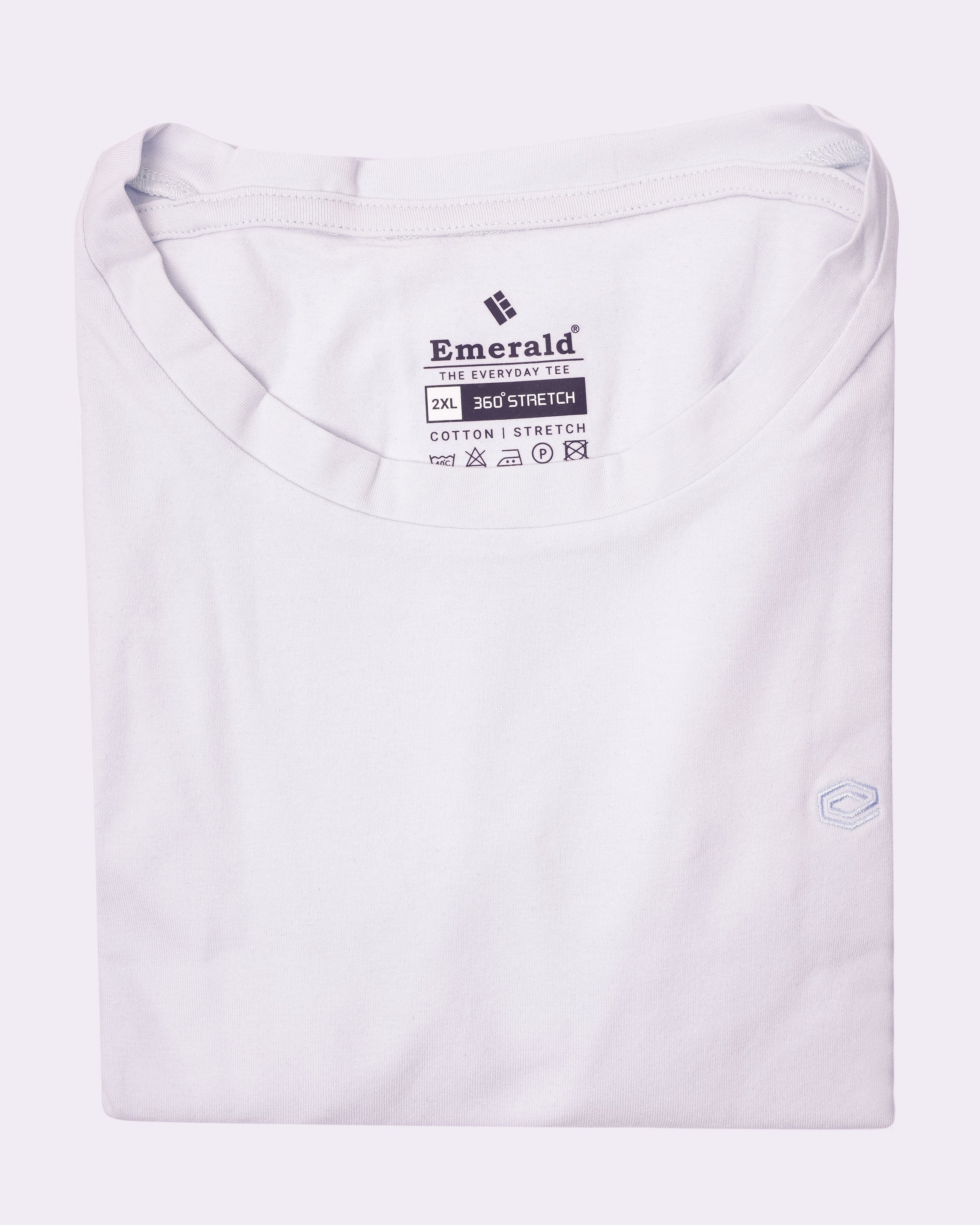 Emerald Crew Neck Plain Slim Fit - Pastel Blue