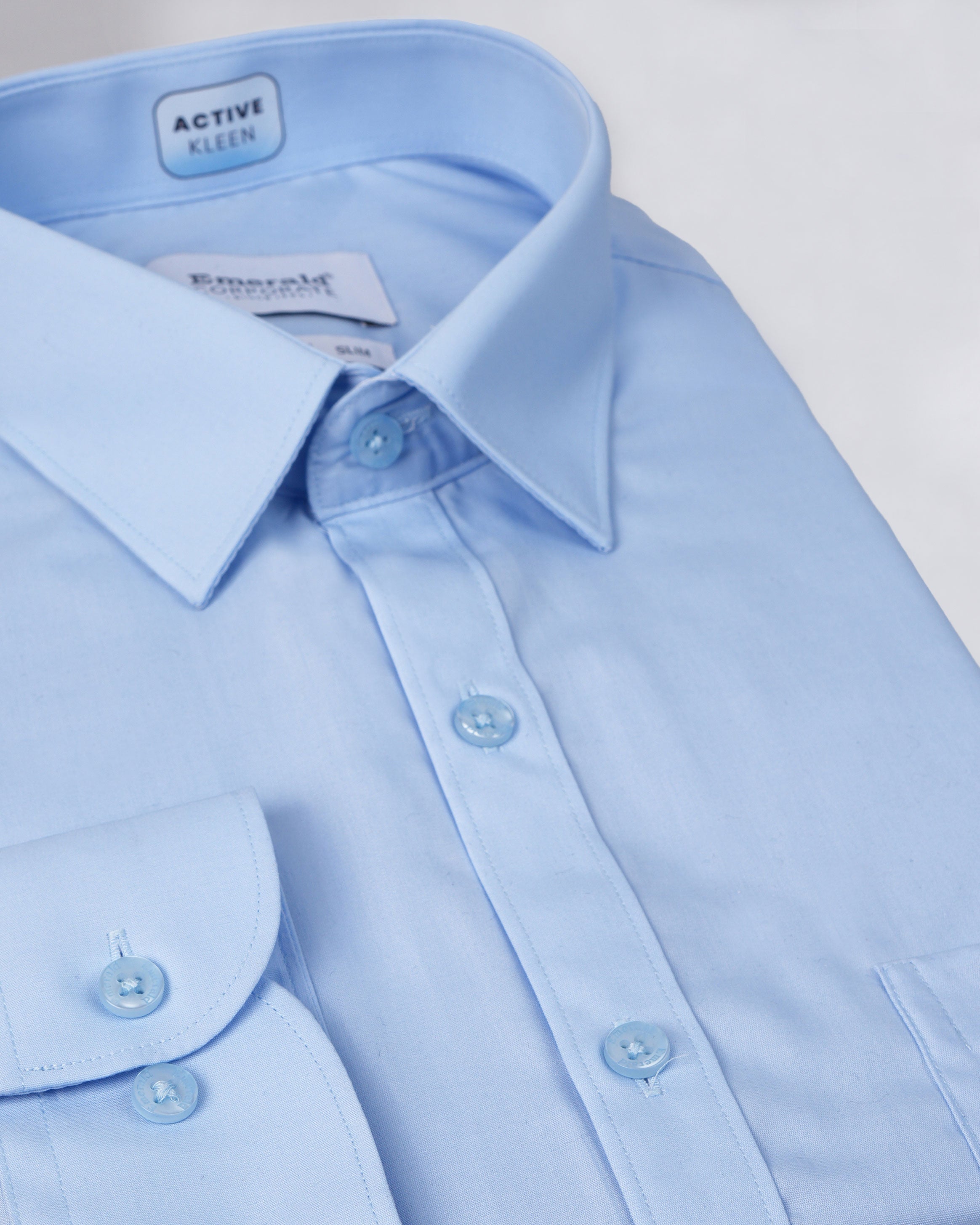 Emerald Corporate Plain Slim Fit-Peacock Blue