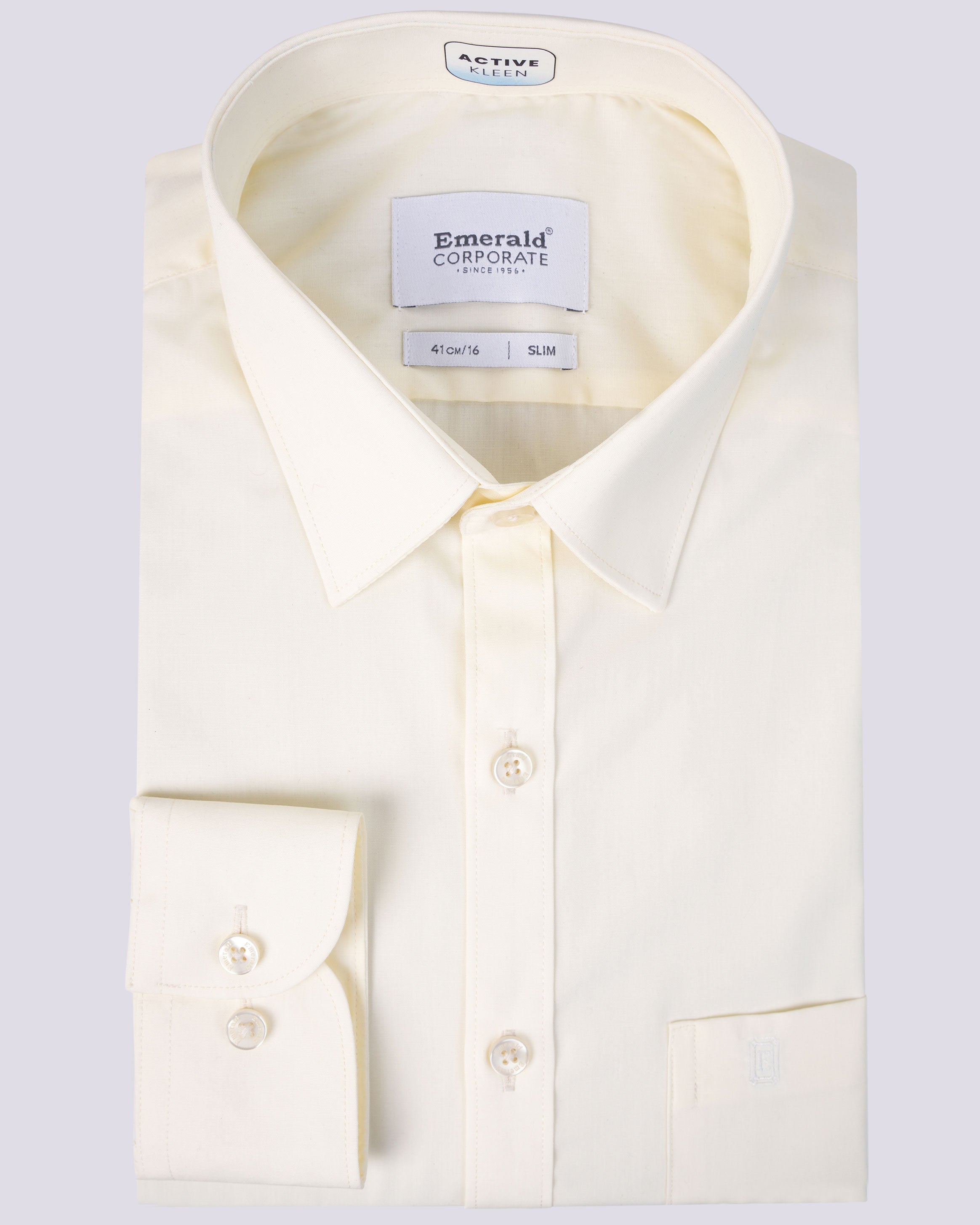 Emerald Corporate Active Kleen Slim Fit-Vanilla