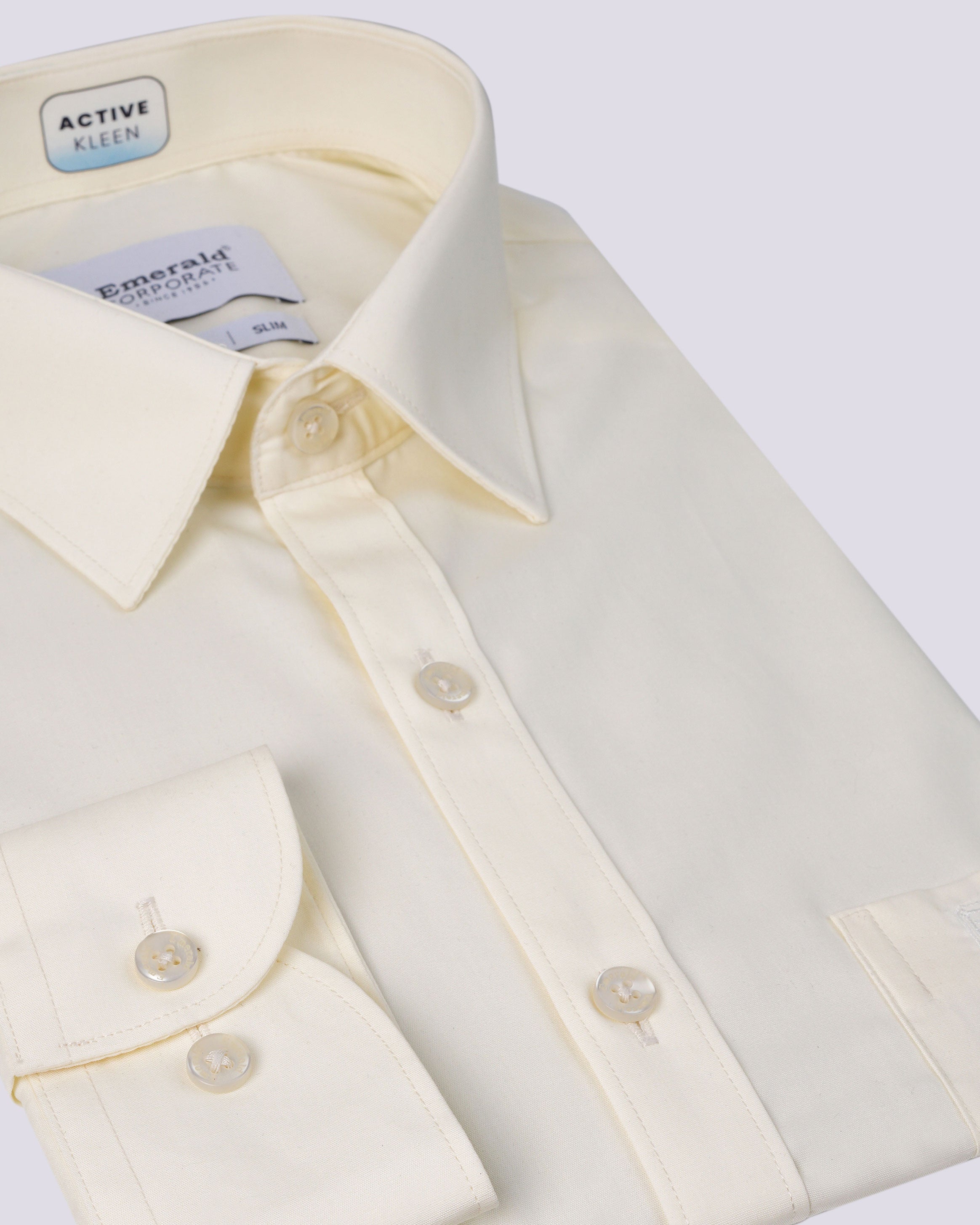 Emerald Corporate Active Kleen Slim Fit-Vanilla