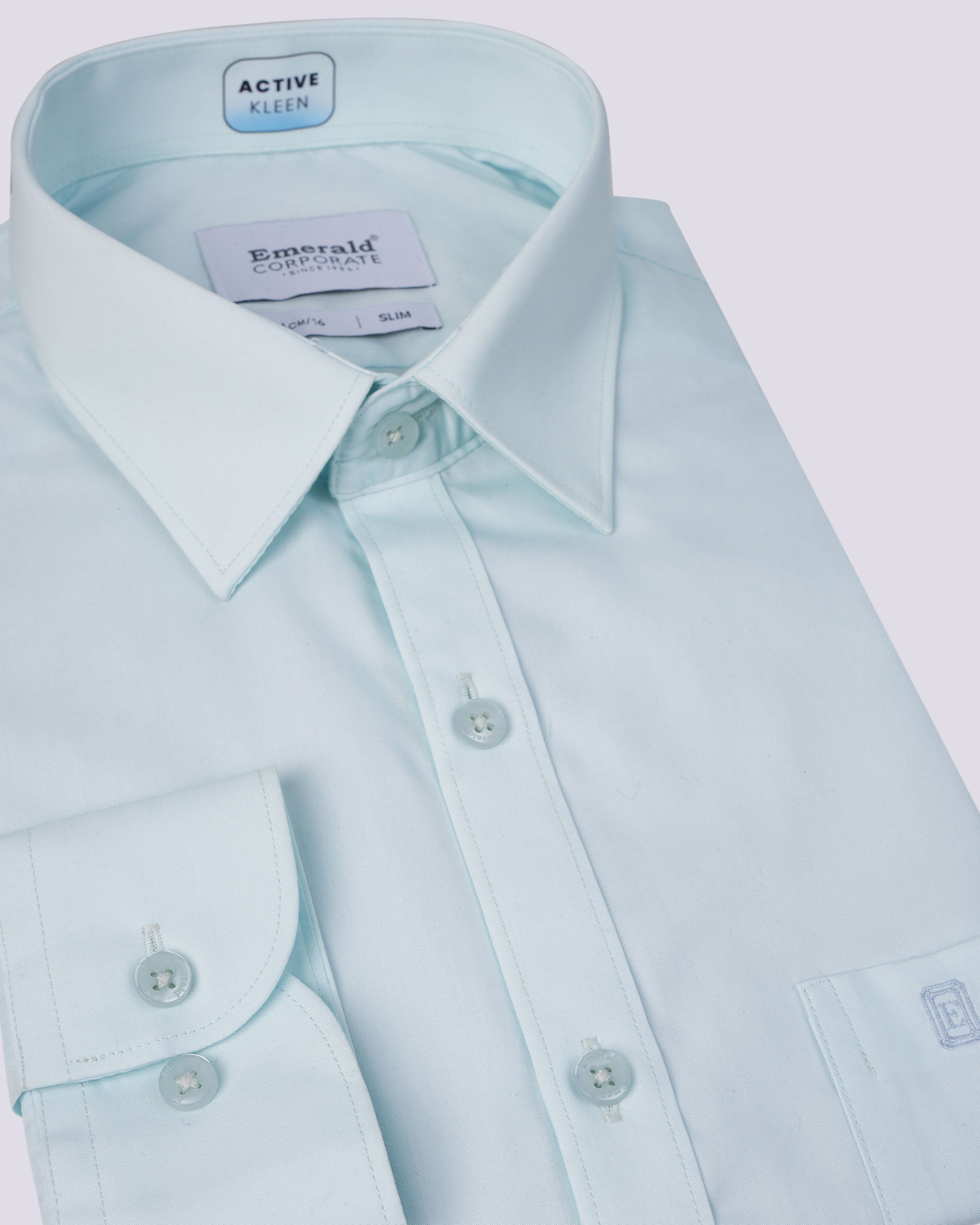 Emerald Corporate Plain Slim Fit-Wan Blue