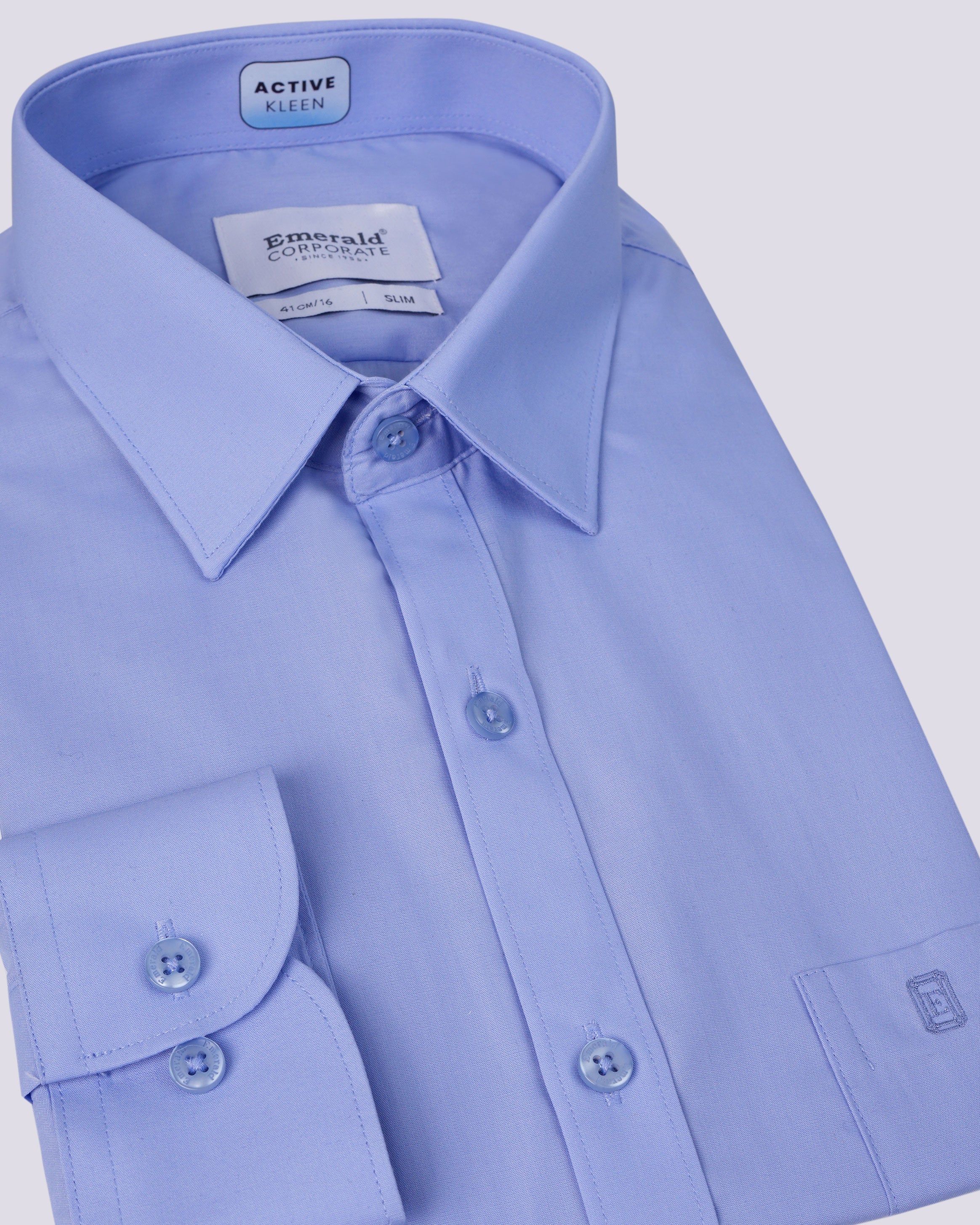 Emerald Corporate Active Kleen Slim Fit-Little Boy Blue
