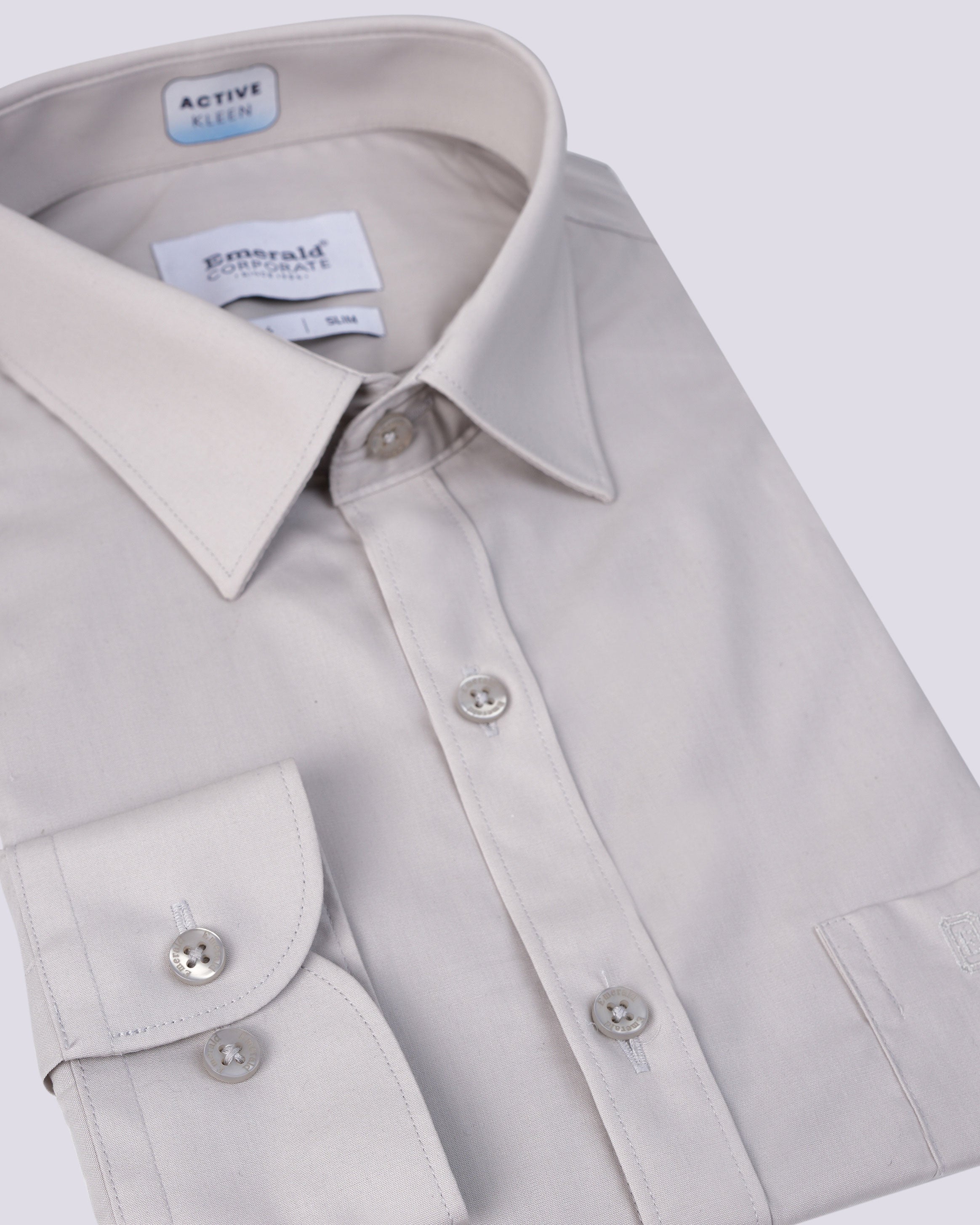 Emerald Corporate Active Kleen Slim Fit-Ash