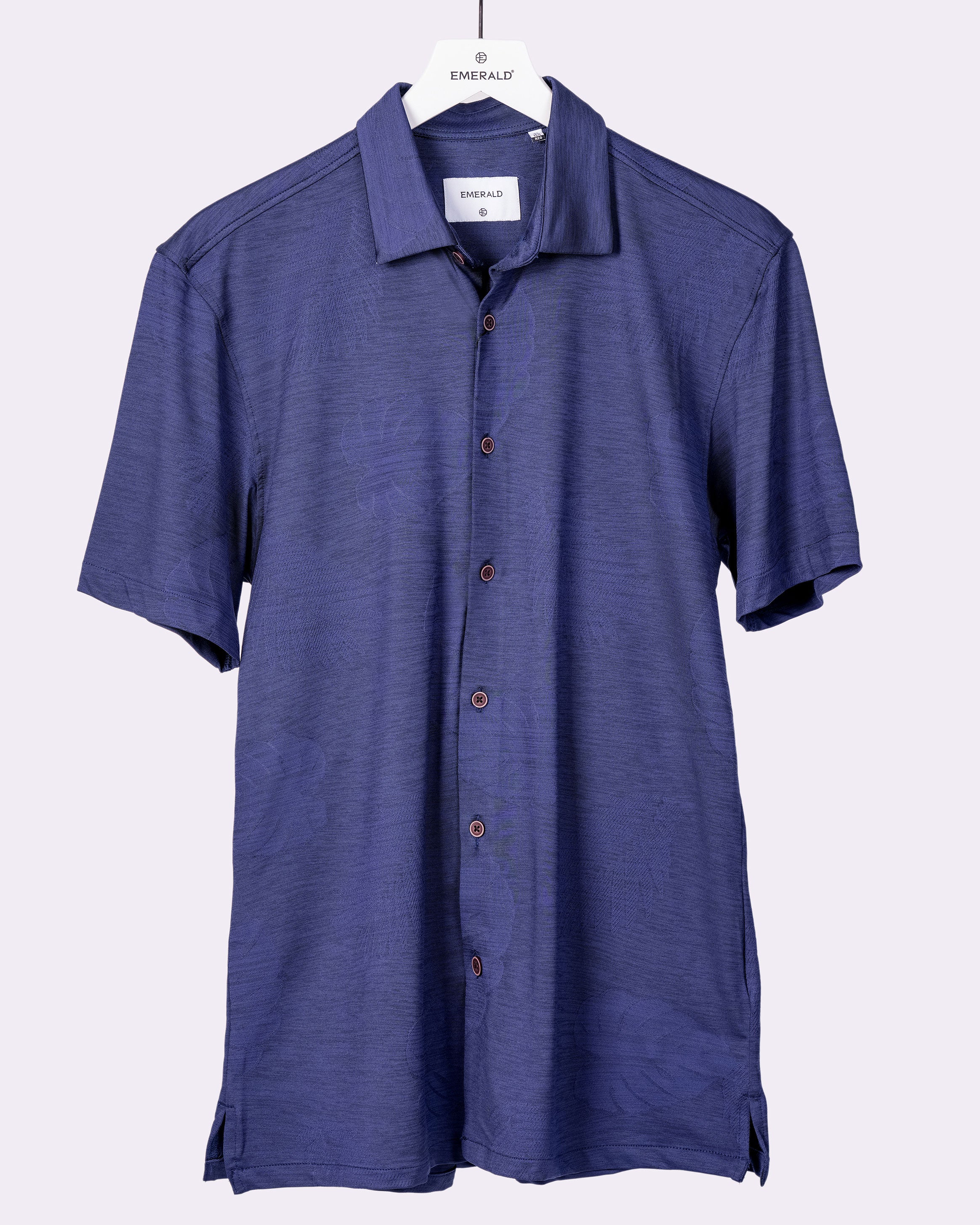 Emerald Casual Jacquard Knit Regular Fit - Estate Blue