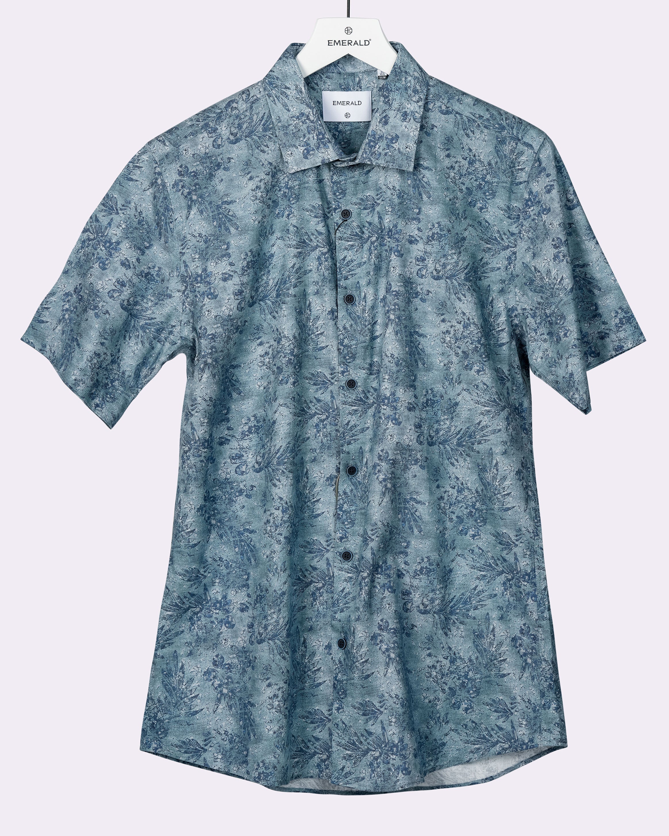 Emerald Casual Printed Slim Fit - Lavender Blue