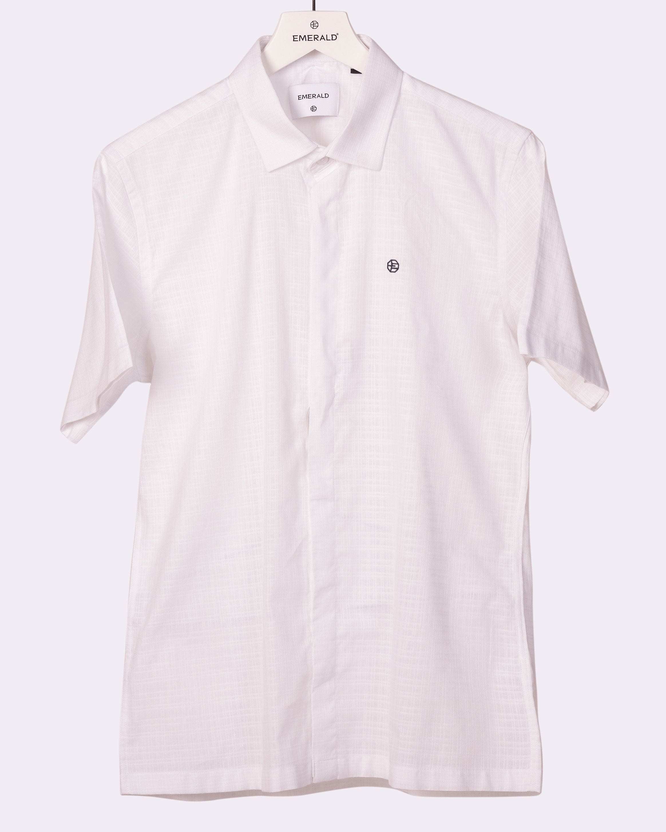 Emerald Casual Plain Leisure Fit - White