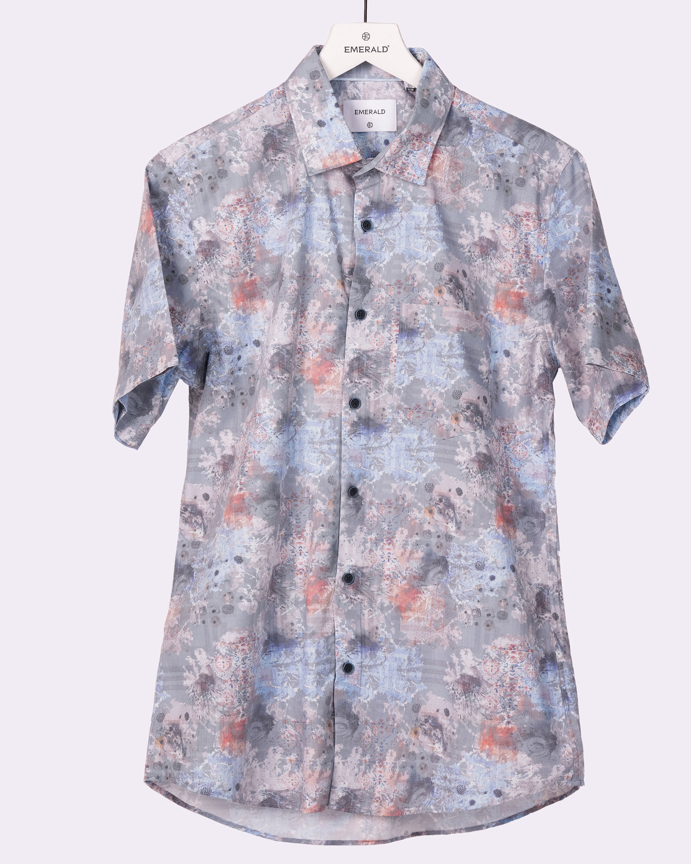 Emerald Casual Printed Slim Fit - Charcoal