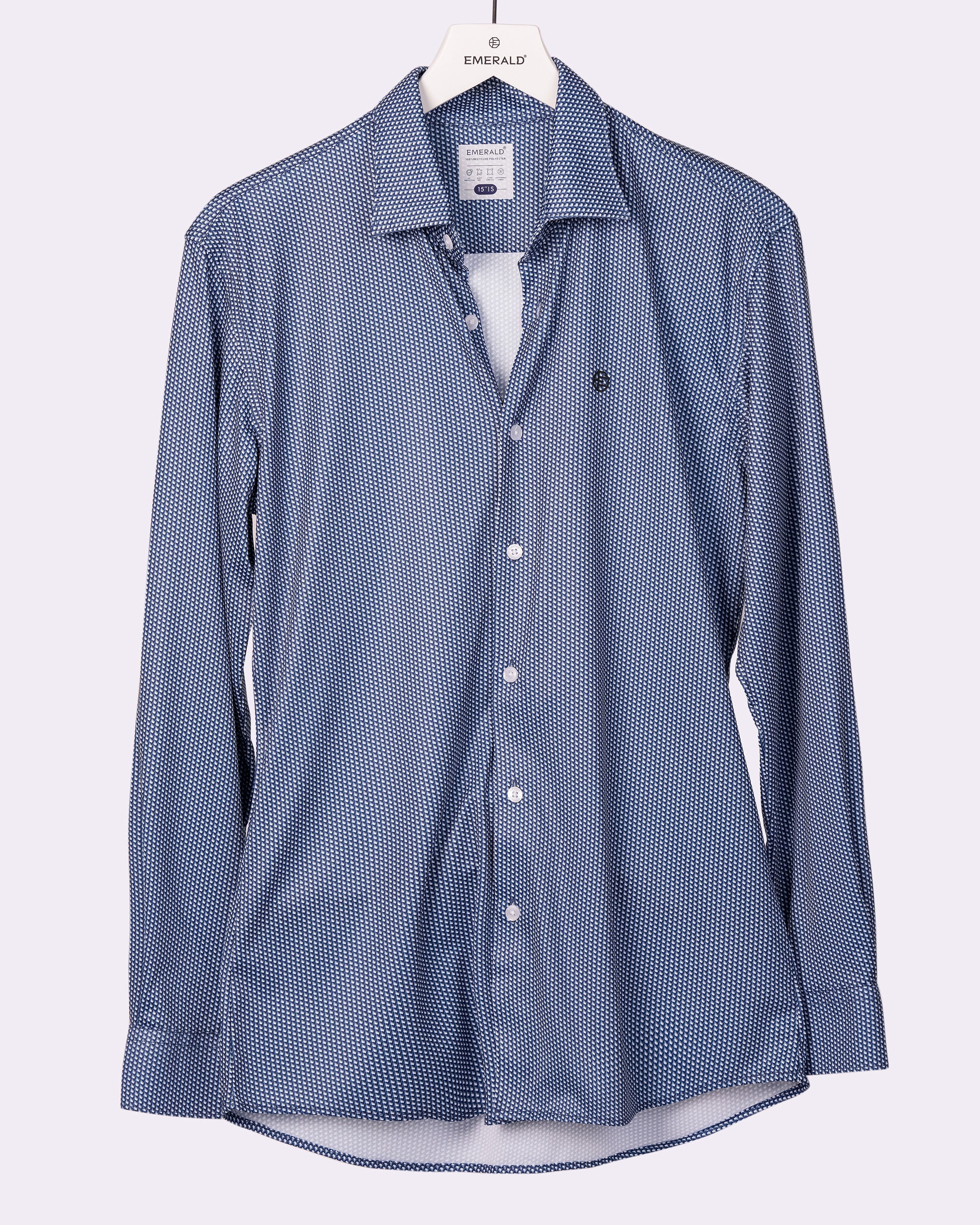 Emerald Evening Printed Slim Fit - Princess Blue