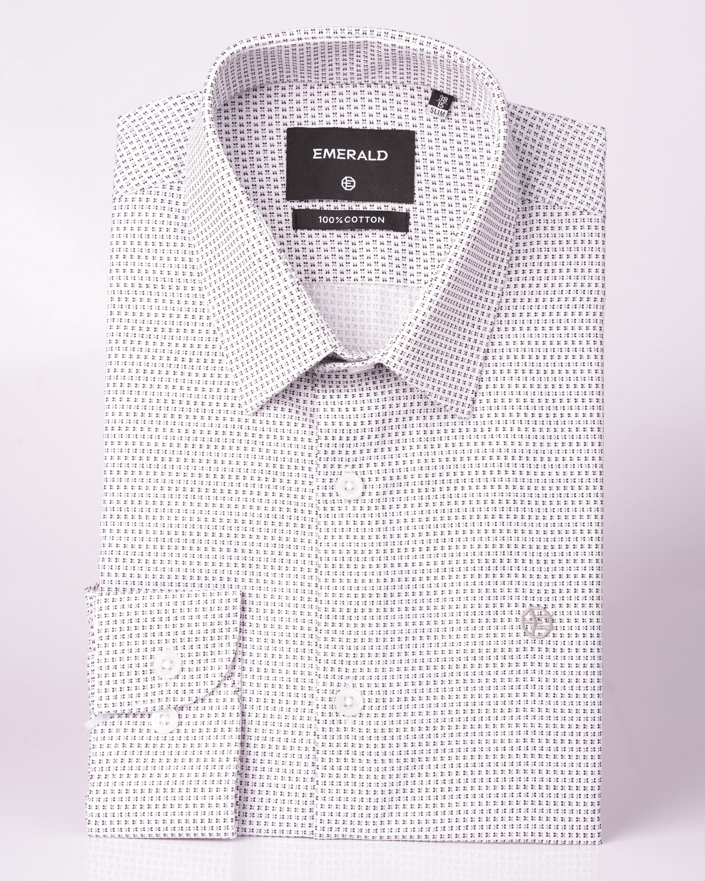 Emerald Formal Printed Slim Fit - Black Inck