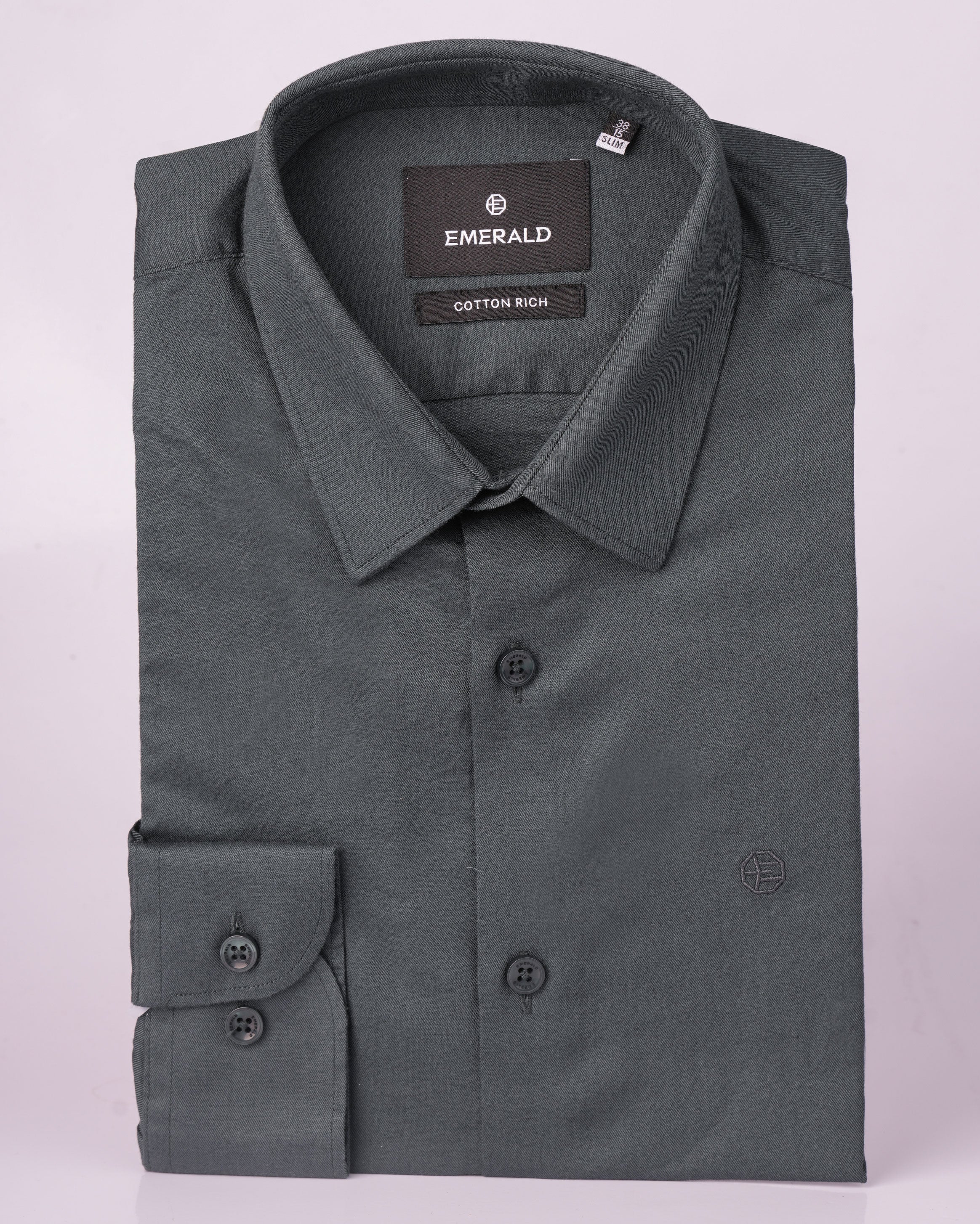 Emerald Evening Plain Slim Fit - Posy Green