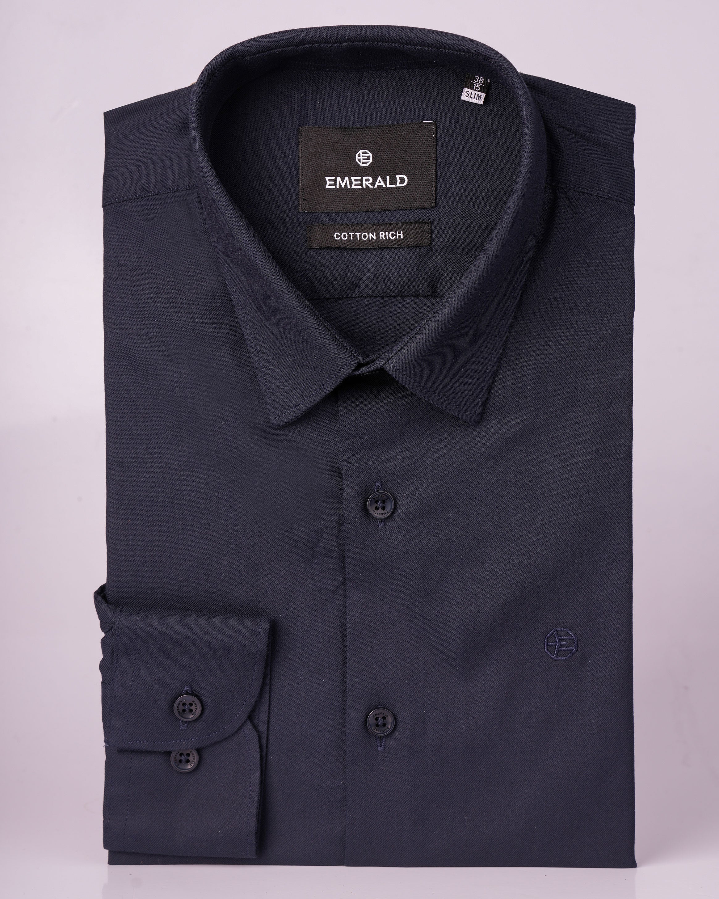 Emerald Evening Plain Slim Fit - Navy