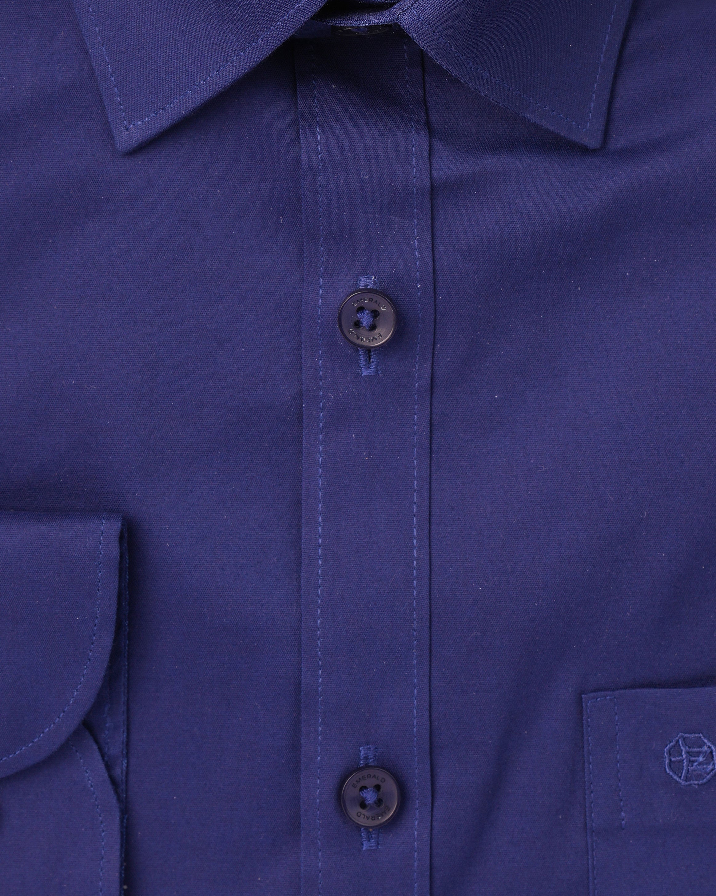 Emerald Formal Dark Plain Slim Fit - Blue